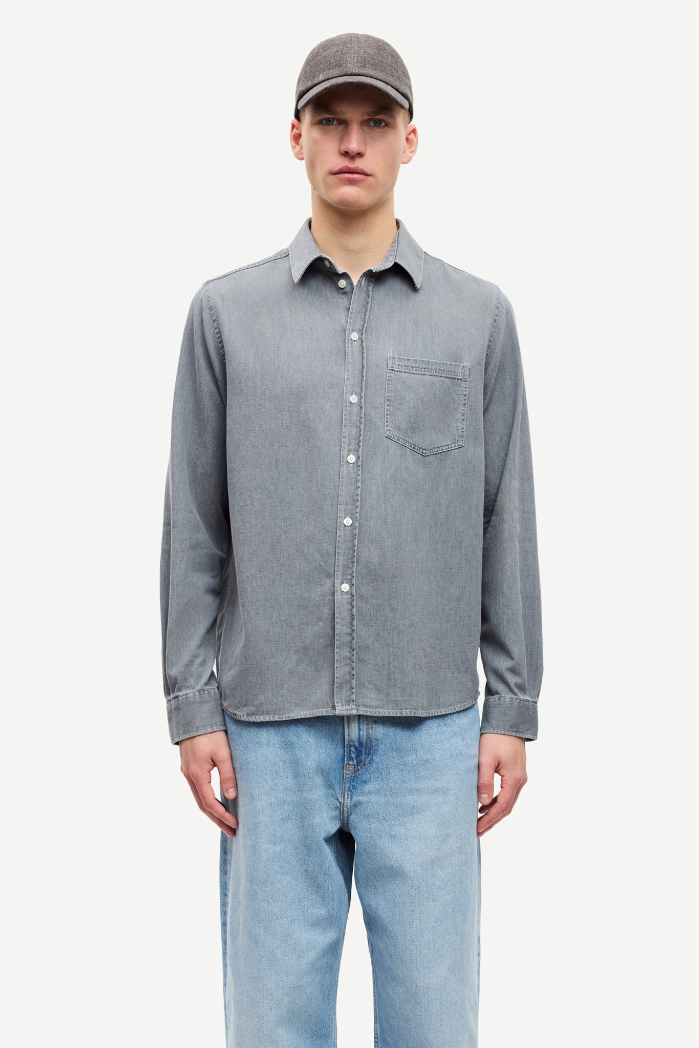 RYAN P SHIRT- LIGHT GREY MELANGE