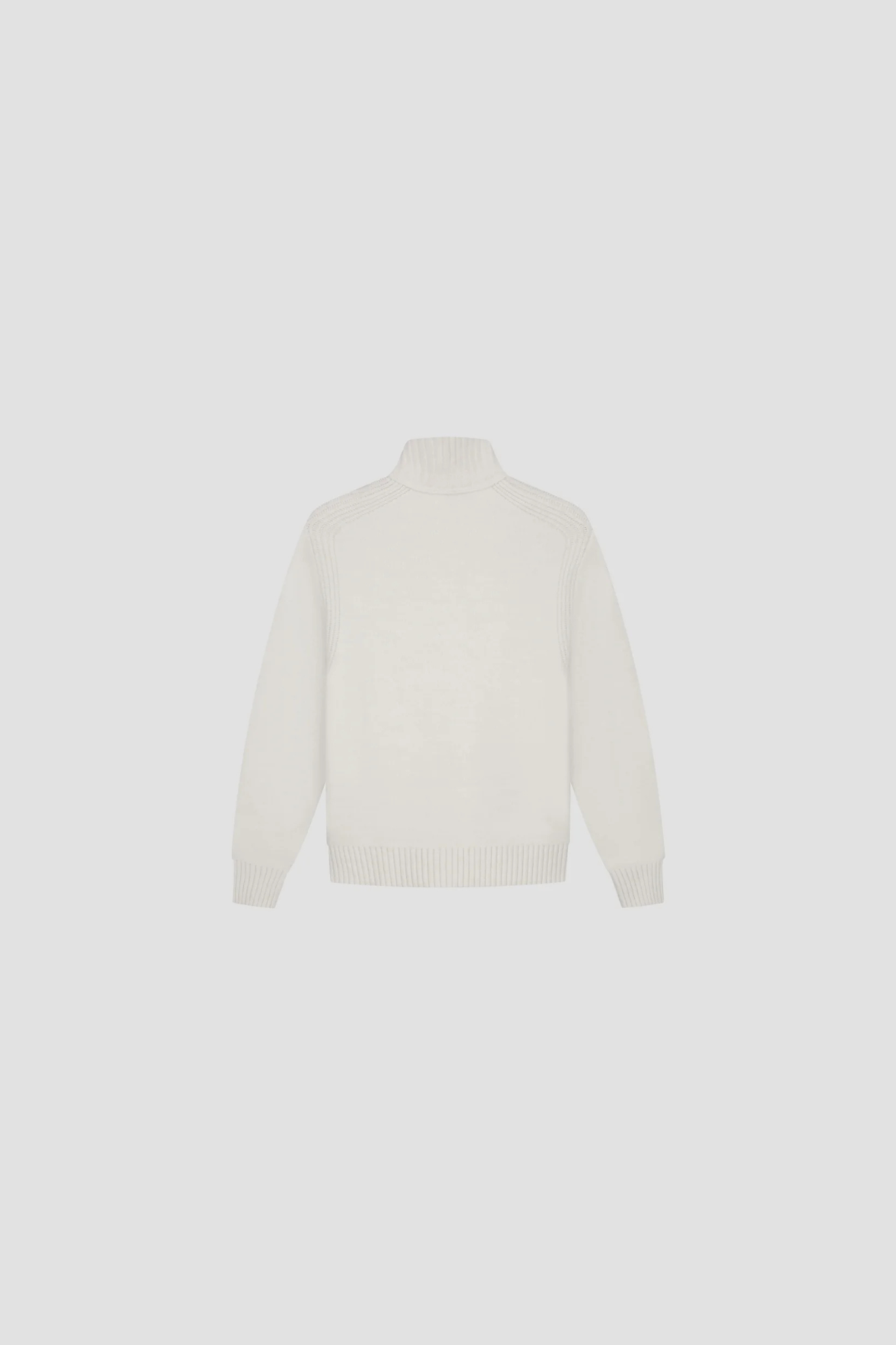 ZIP KNITTED MOCK NECK - OFF WHITE