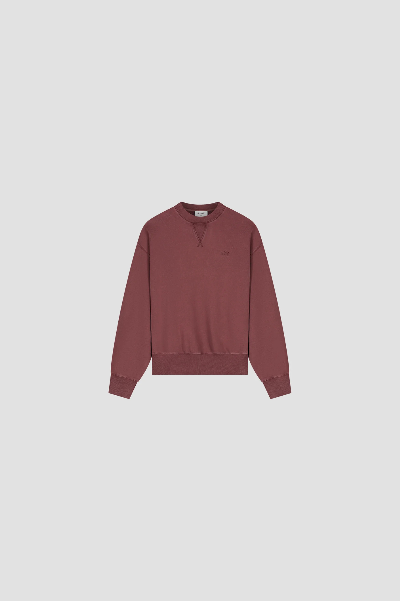 WASHED SIGNATURE BOXY CREWNECK - RUM RAISIN