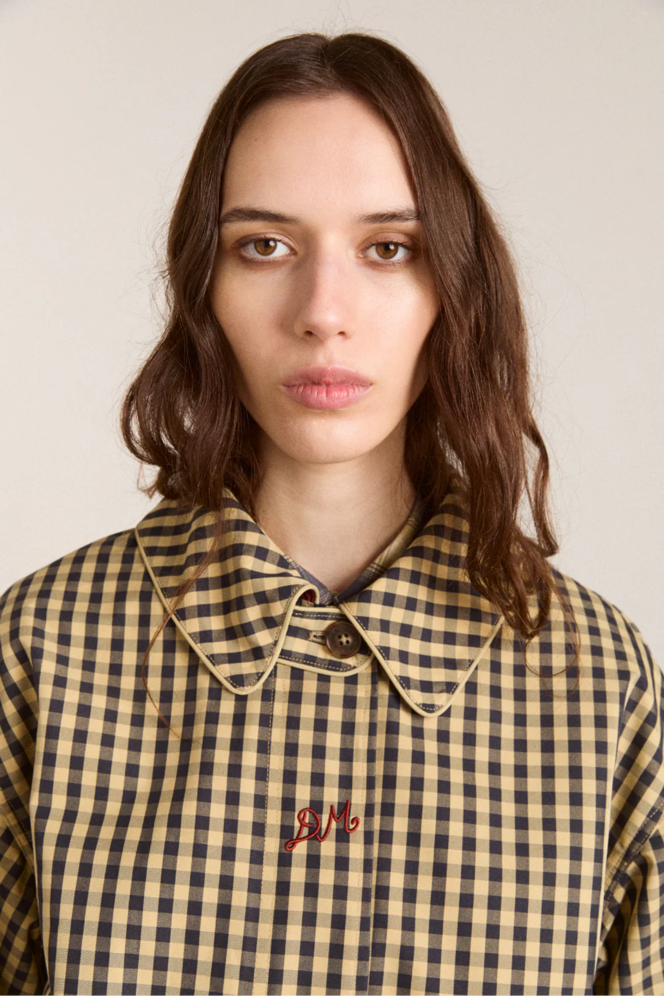MYRTLE TRENCH COAT - NAVY GINGHAM