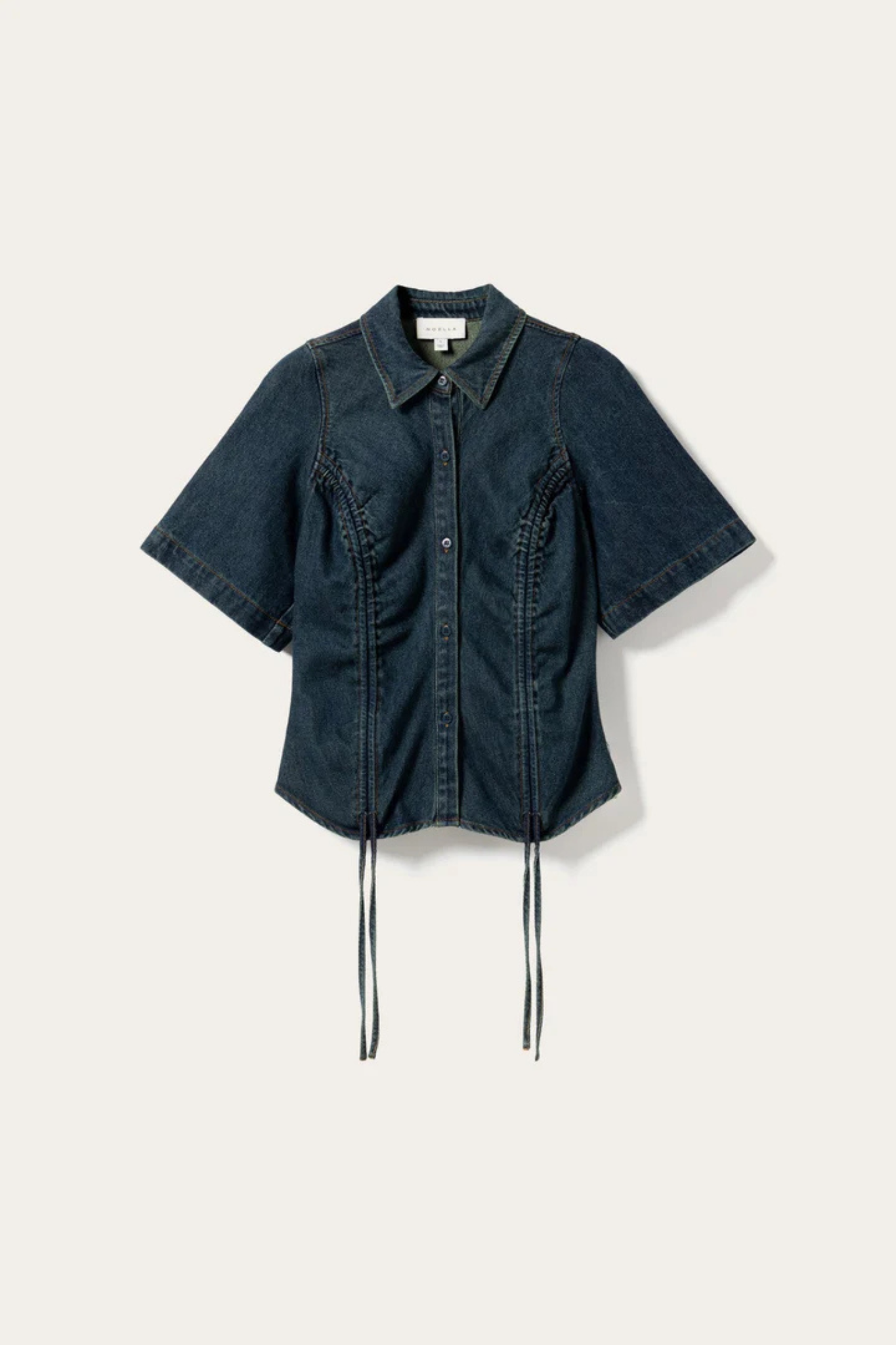 MICAIAH SS BLOUSE - VINTAGE BLUE WASH