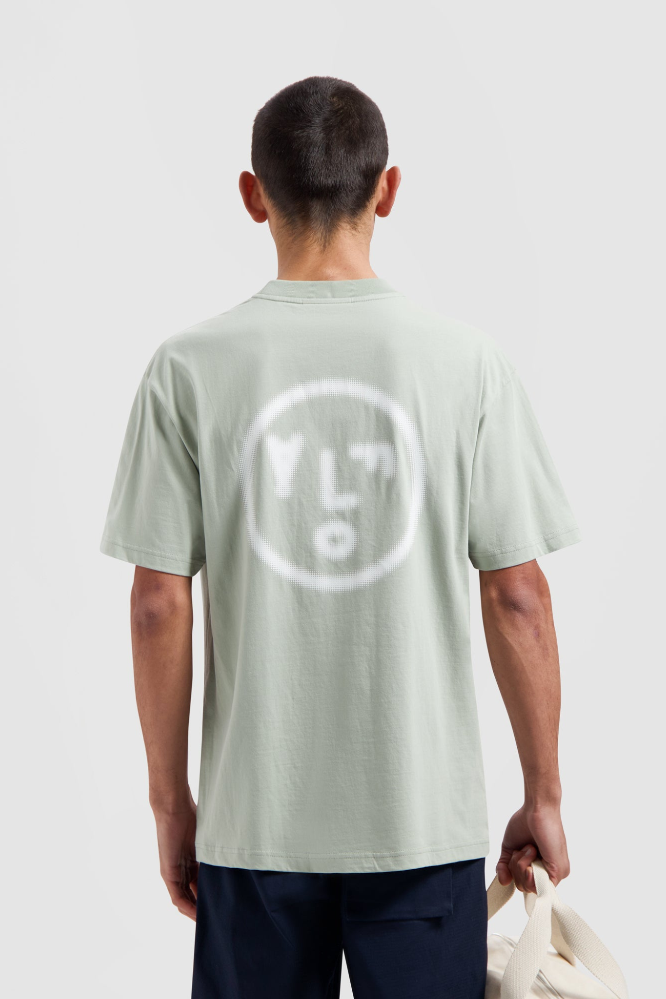 PIXELATED FACE TEE - PALE GREEN