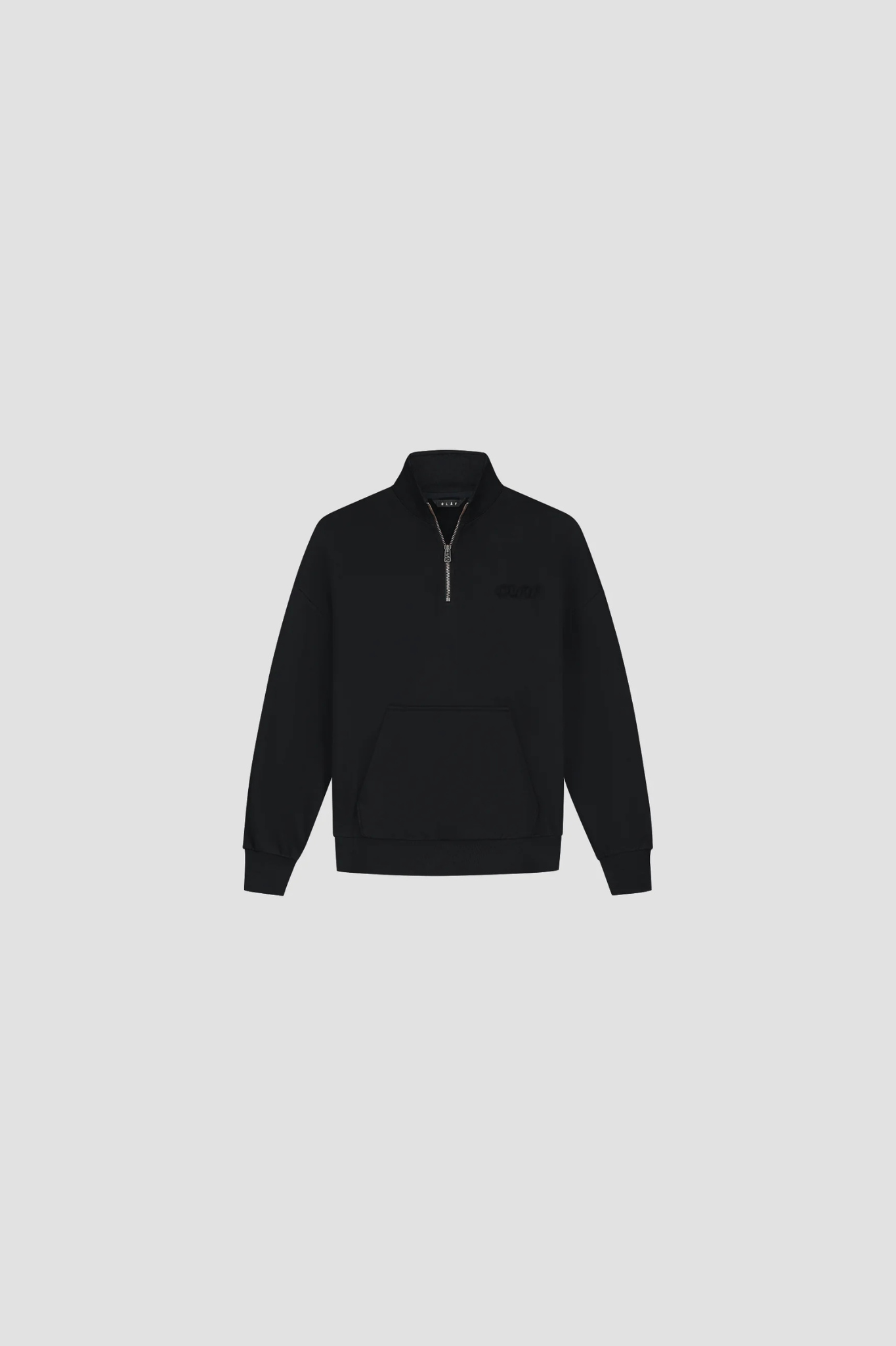 SIGNATURE ZIP MOCK - BLACK