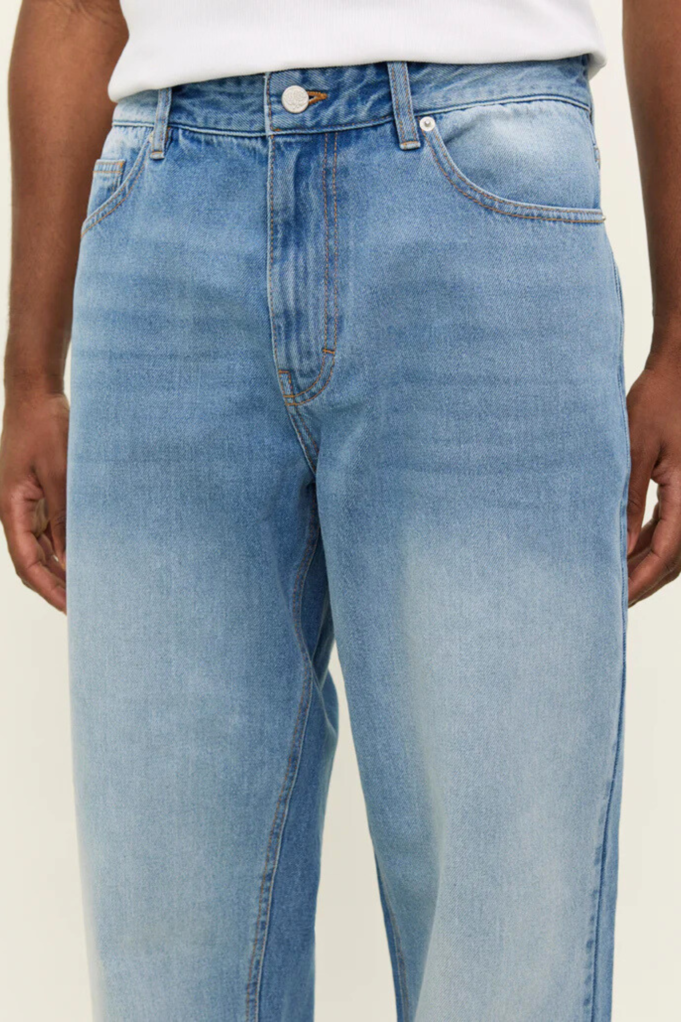 RYDER WASHED DENIM JEANS - LIGHT ICE BLUE WASH
