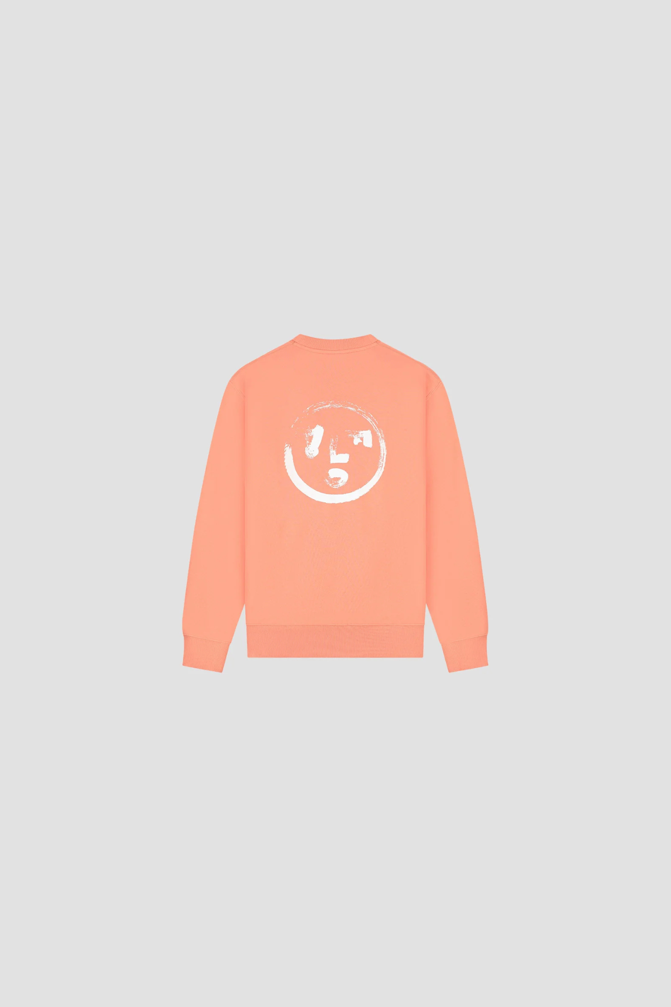 BRUSHSTROKE FACE CREWNECK - BURNT CORAL