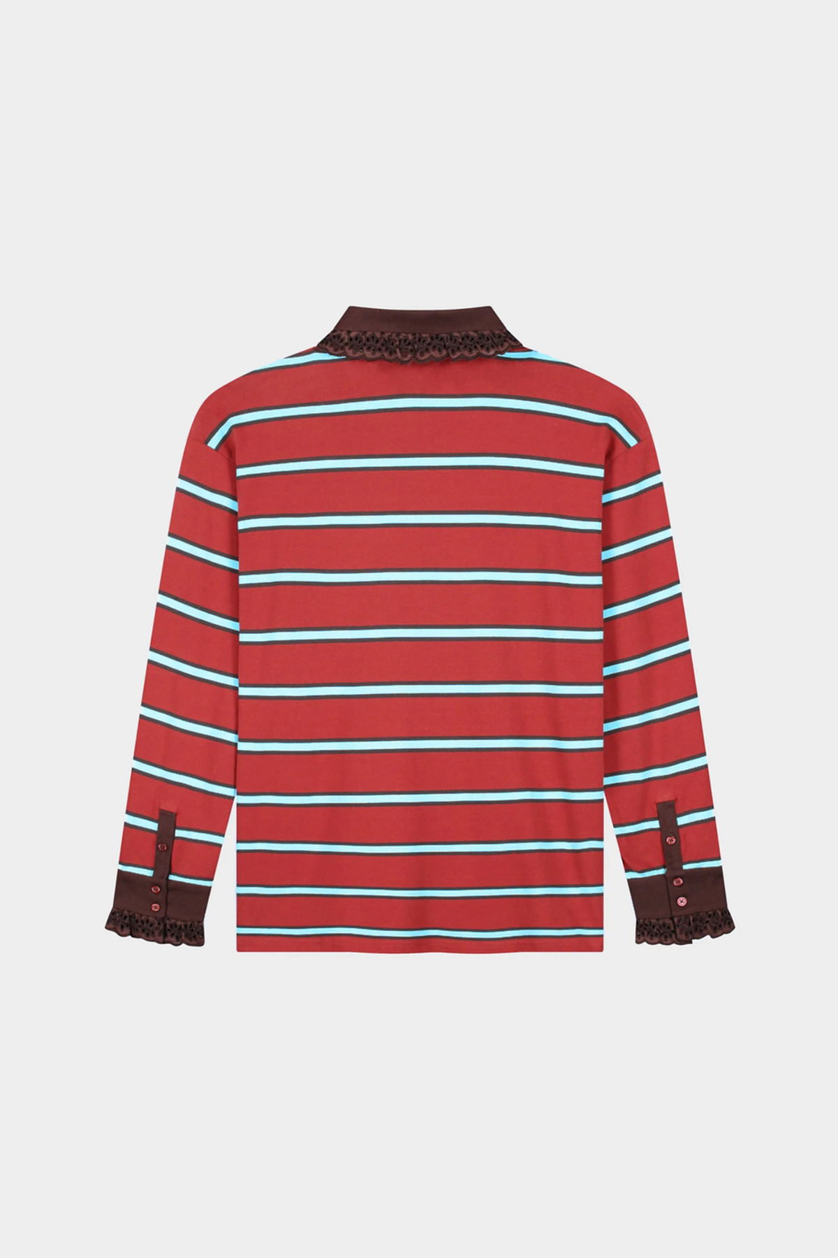 CIRA POLO LONGSLEEVE LACE CUFF - MERLOT
