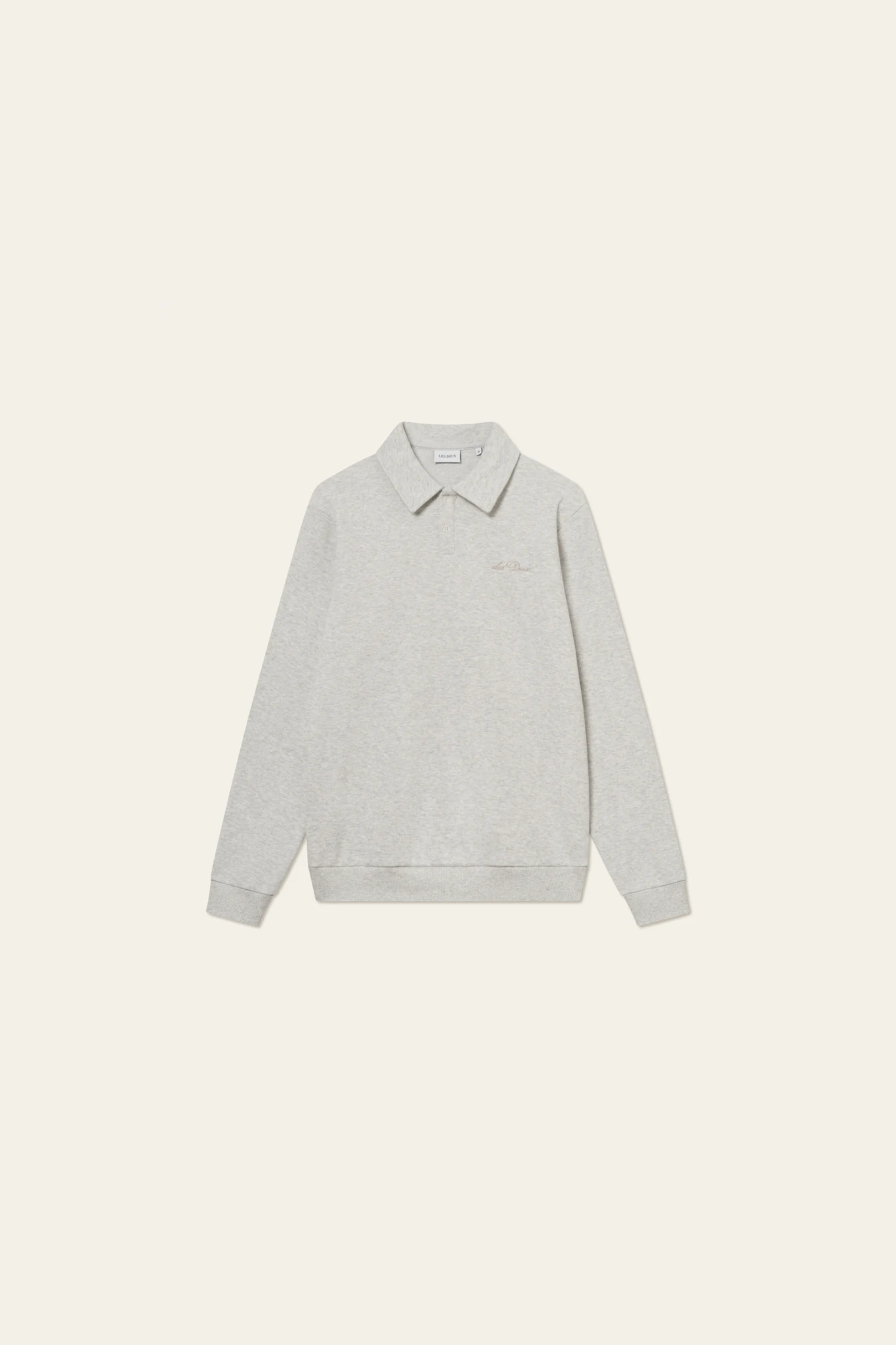 BEN POLO PIQUE SWEATSHIRT - SNOW MELANGE