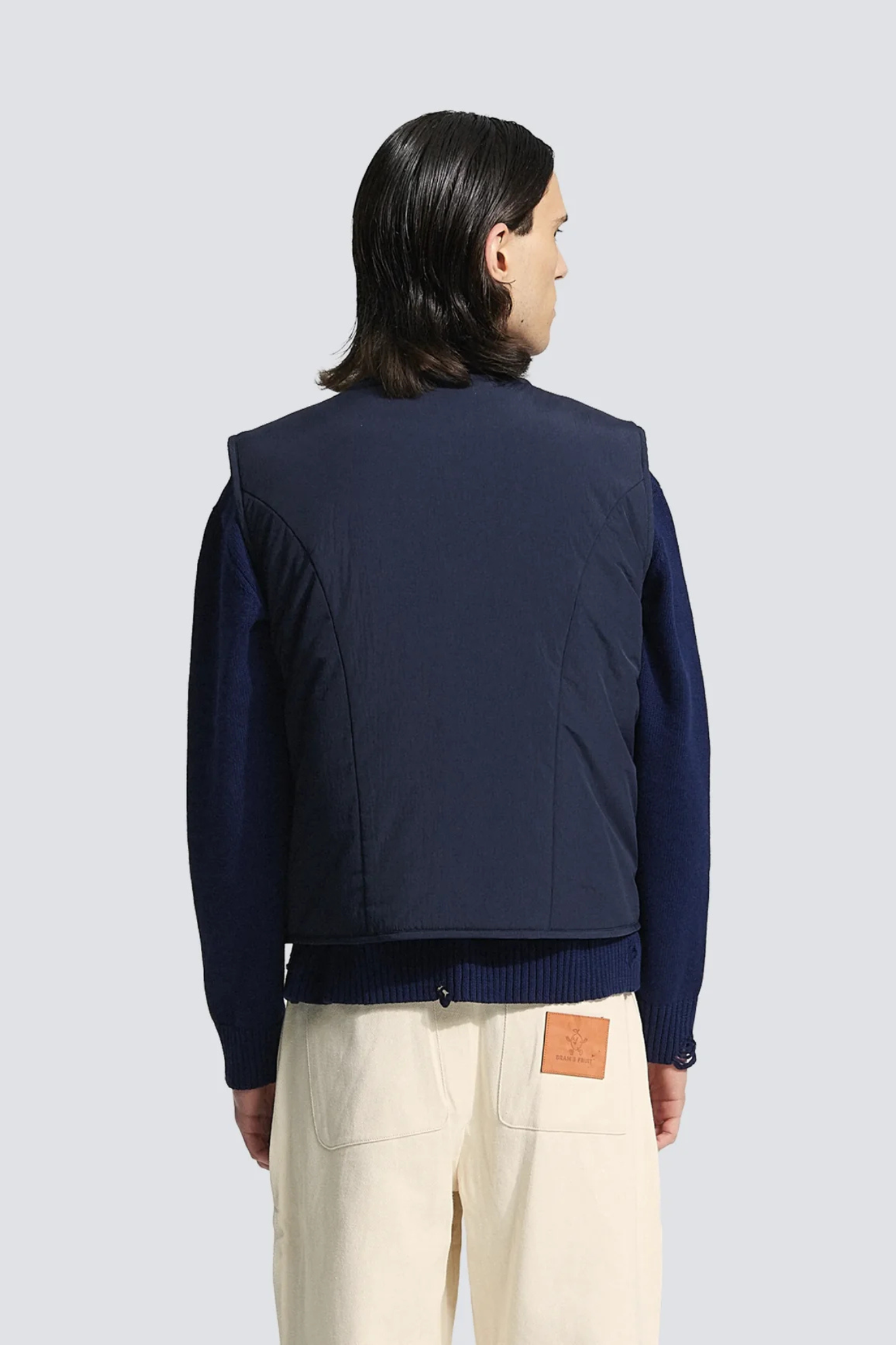 EMBLEM PATCH PADDED VEST - NAVY
