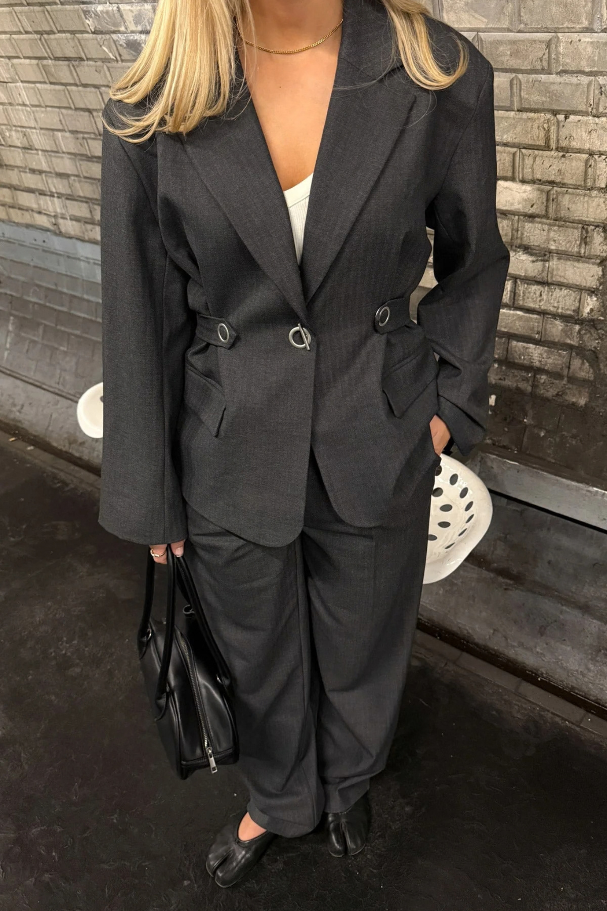 MARICE BLAZER - GREY HERRINGBONE
