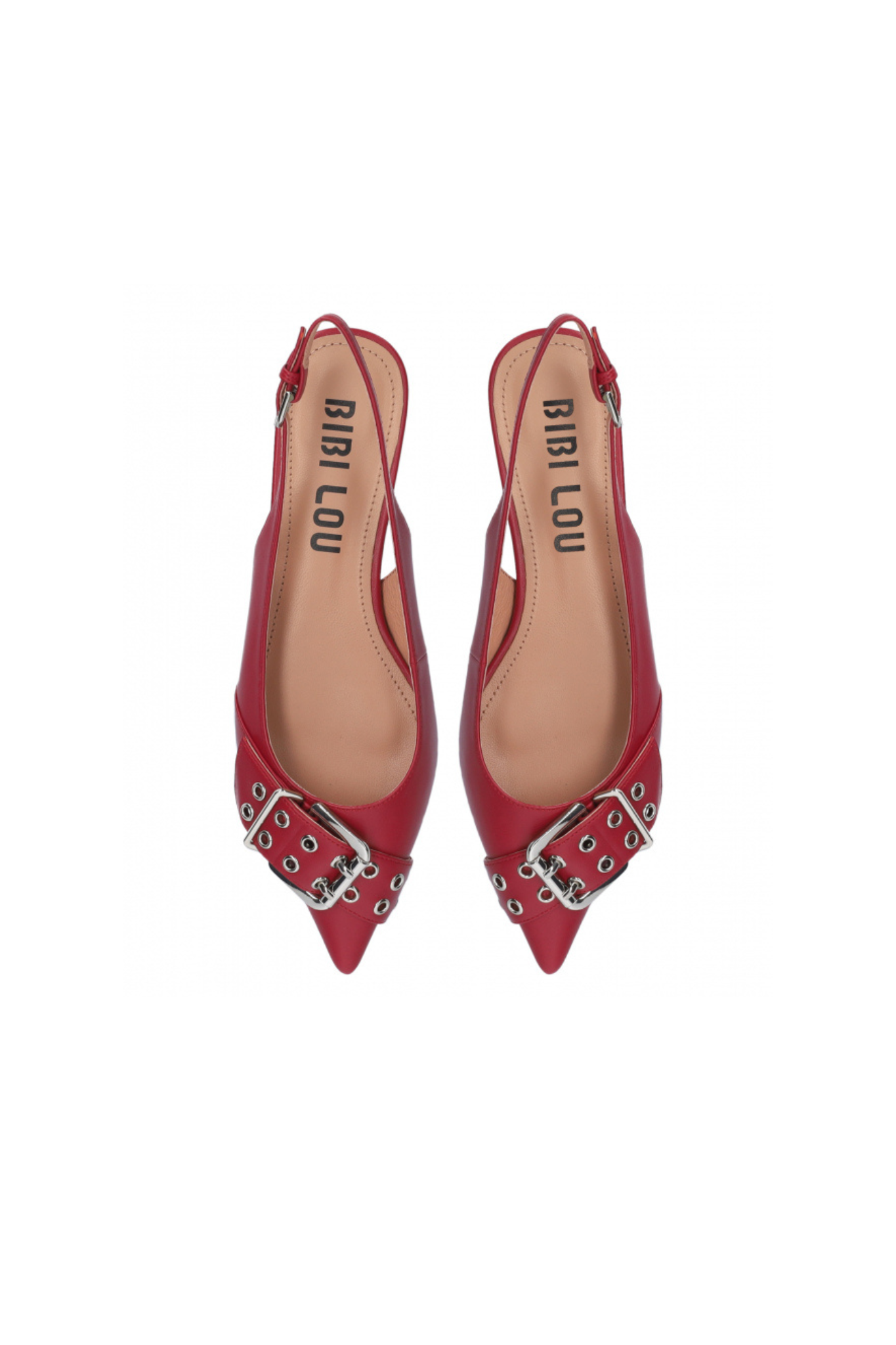 Bibi Lou samira flat shoes in red. Front view