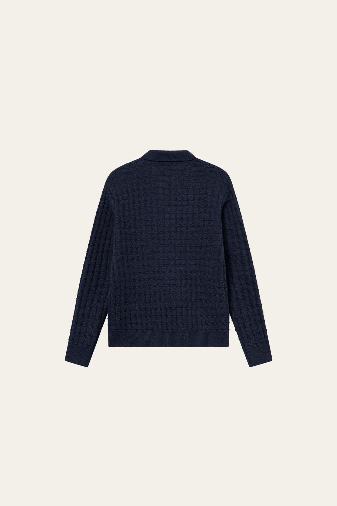 GUSTAV SQUARED STRUCTURE POLO KNIT - DARK NAVY