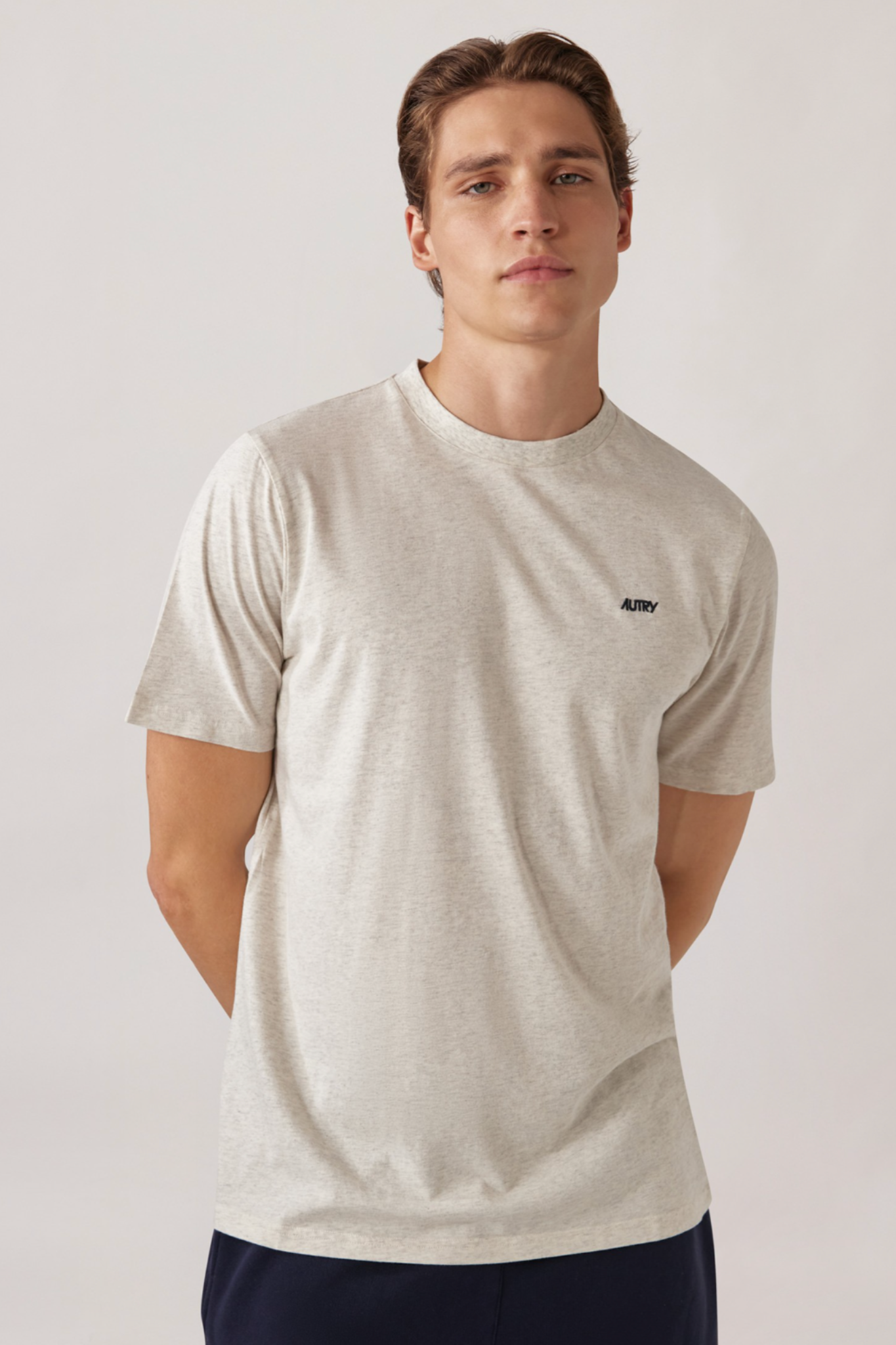EMBROIDERED AUTRY LOGO T-SHIRT - COTTON MELANGE
