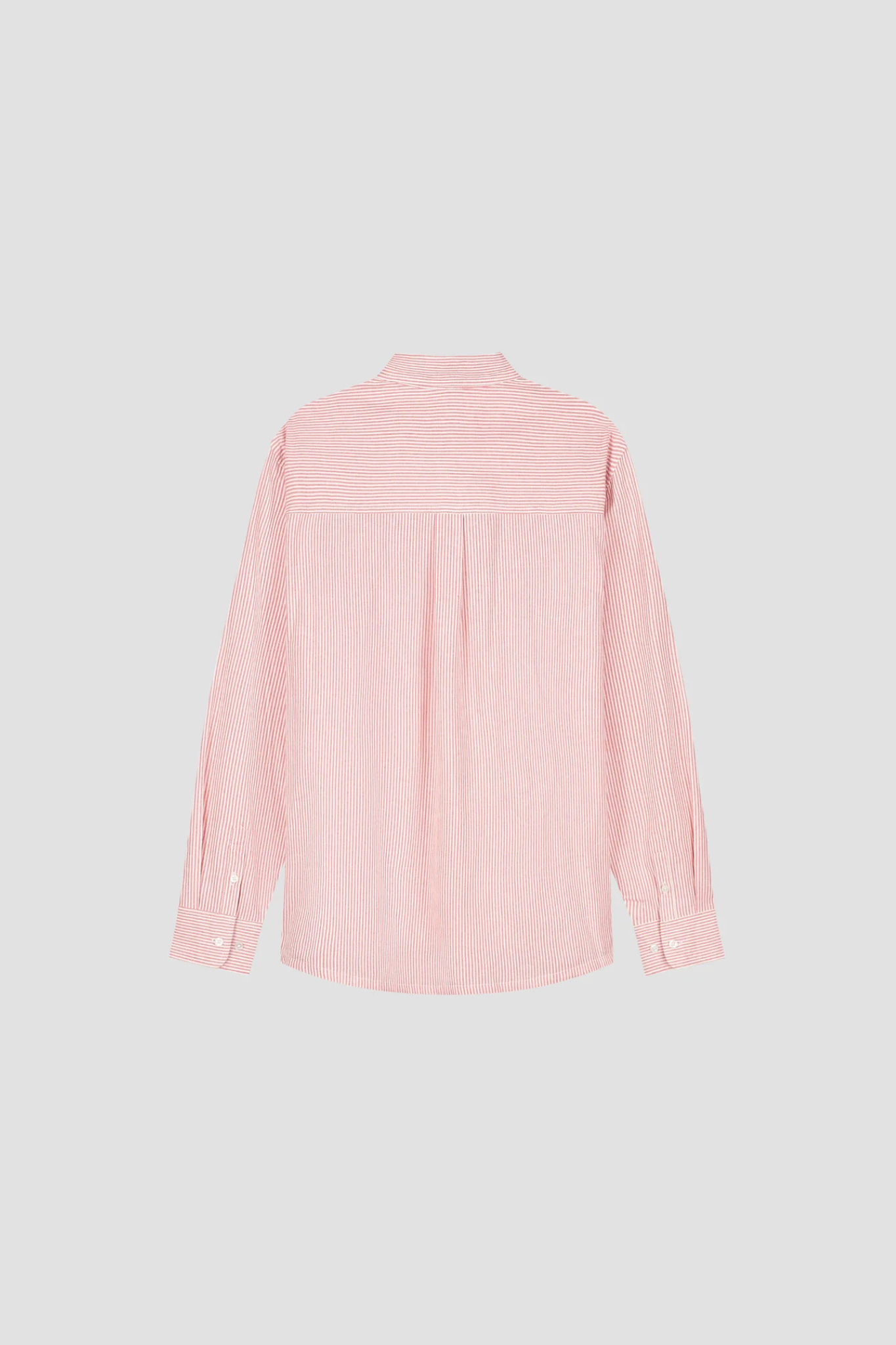 OVERSIZED STRIPE OXFORD SHIRT - BURNT CORAL