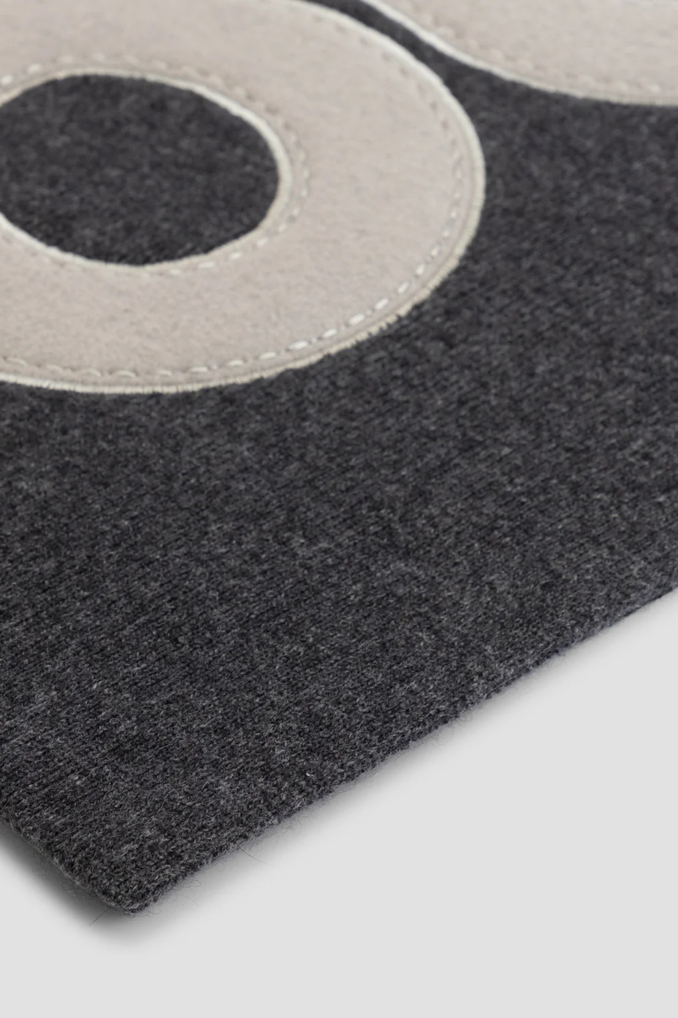 RETRO APLIQUE SCARF - CHARCOAL
