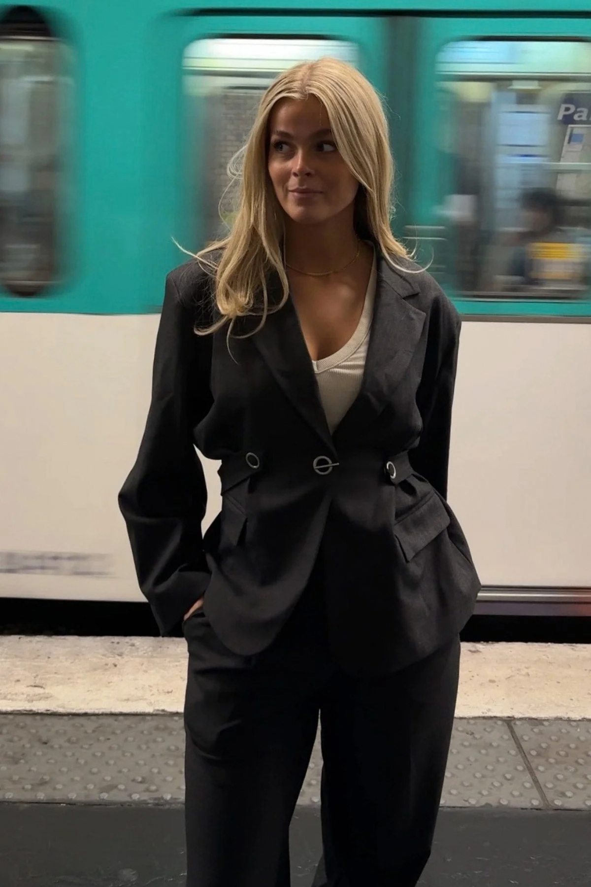 MARICE BLAZER - GREY HERRINGBONE