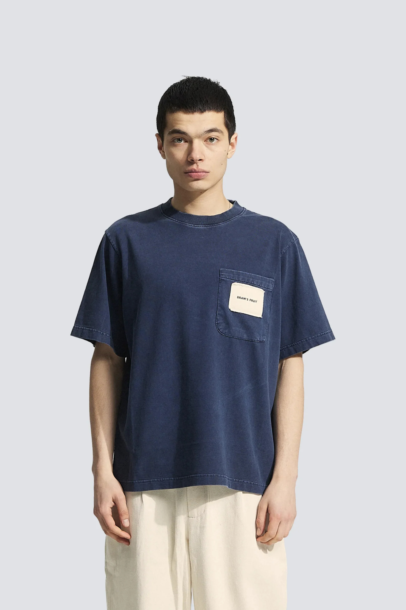 CHEST POCKET T-SHIRT - WASHED MIDNIGHT BLUE