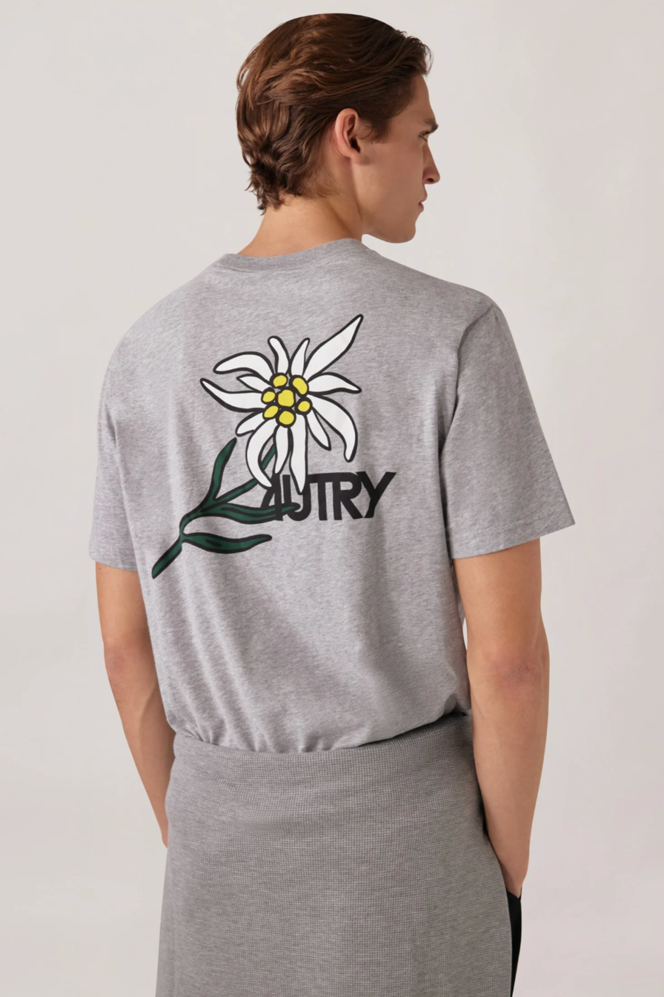 EDELWEISS BACK GRAPHIC T-SHIRT - COTTON DK MEL