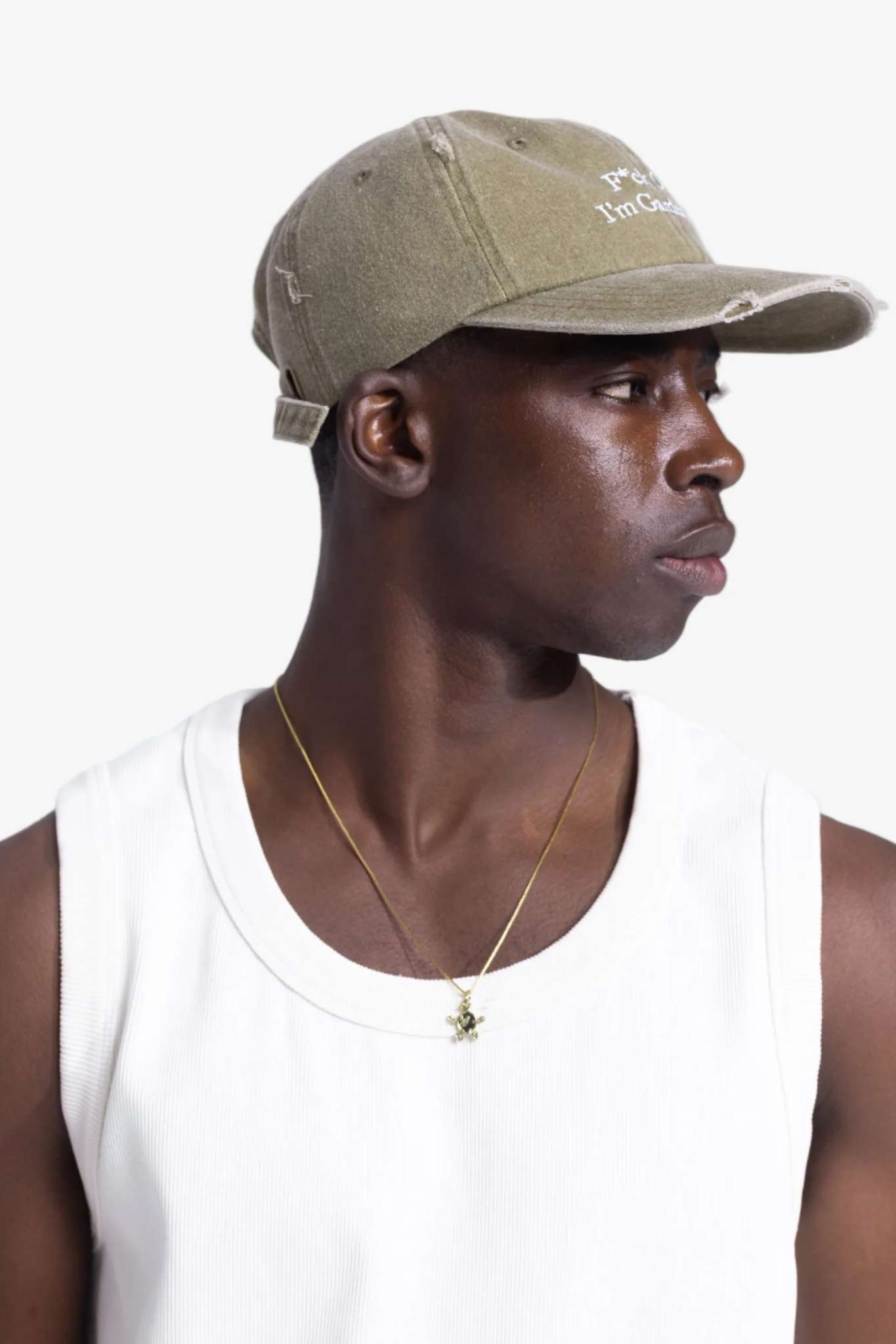 DISTRESSED F*CK OFF I'M GARDENING CAP - OLIVE GREEN