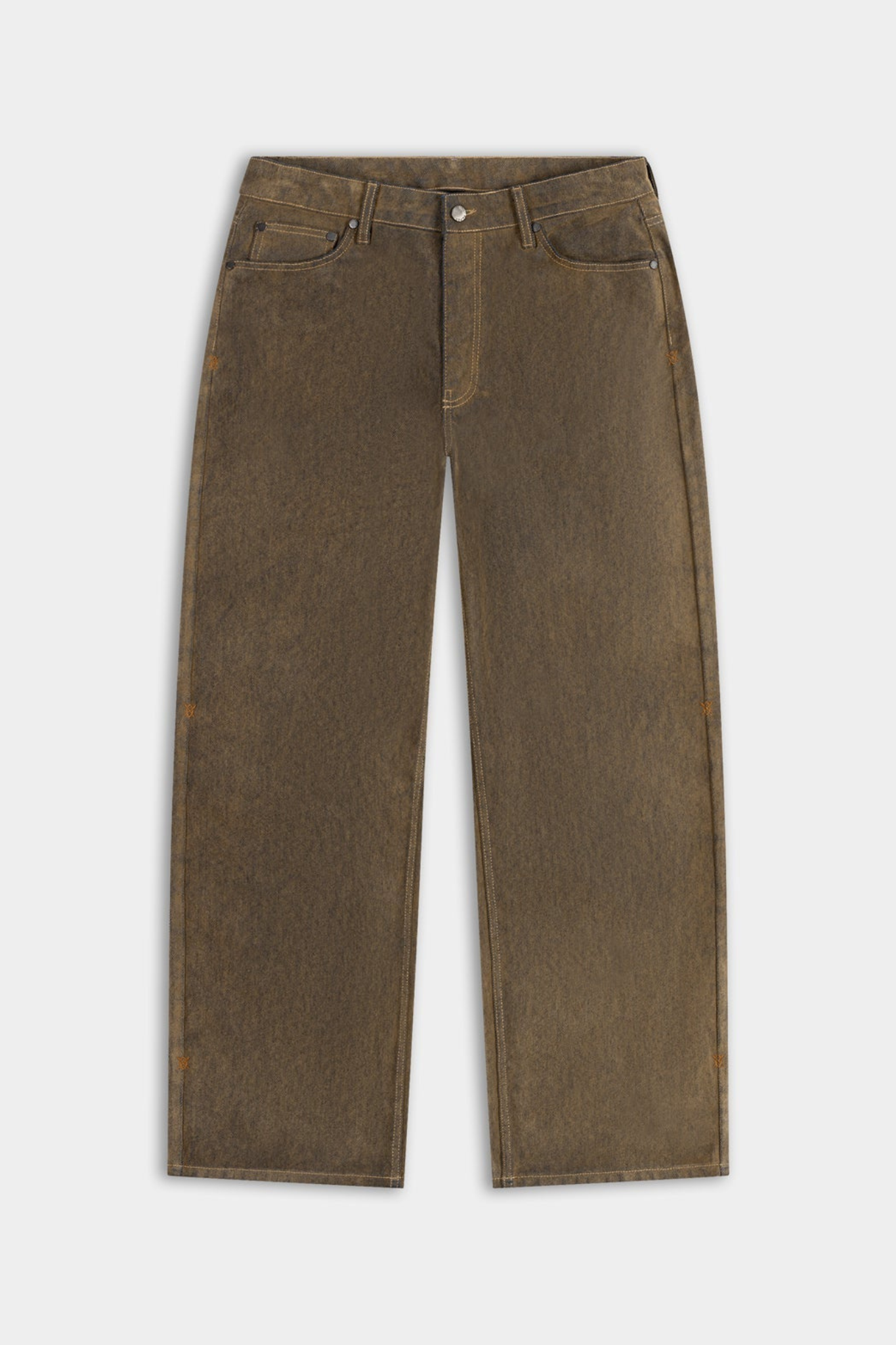 VELVET SHIELD OVERSIZED JEANS - BROWN
