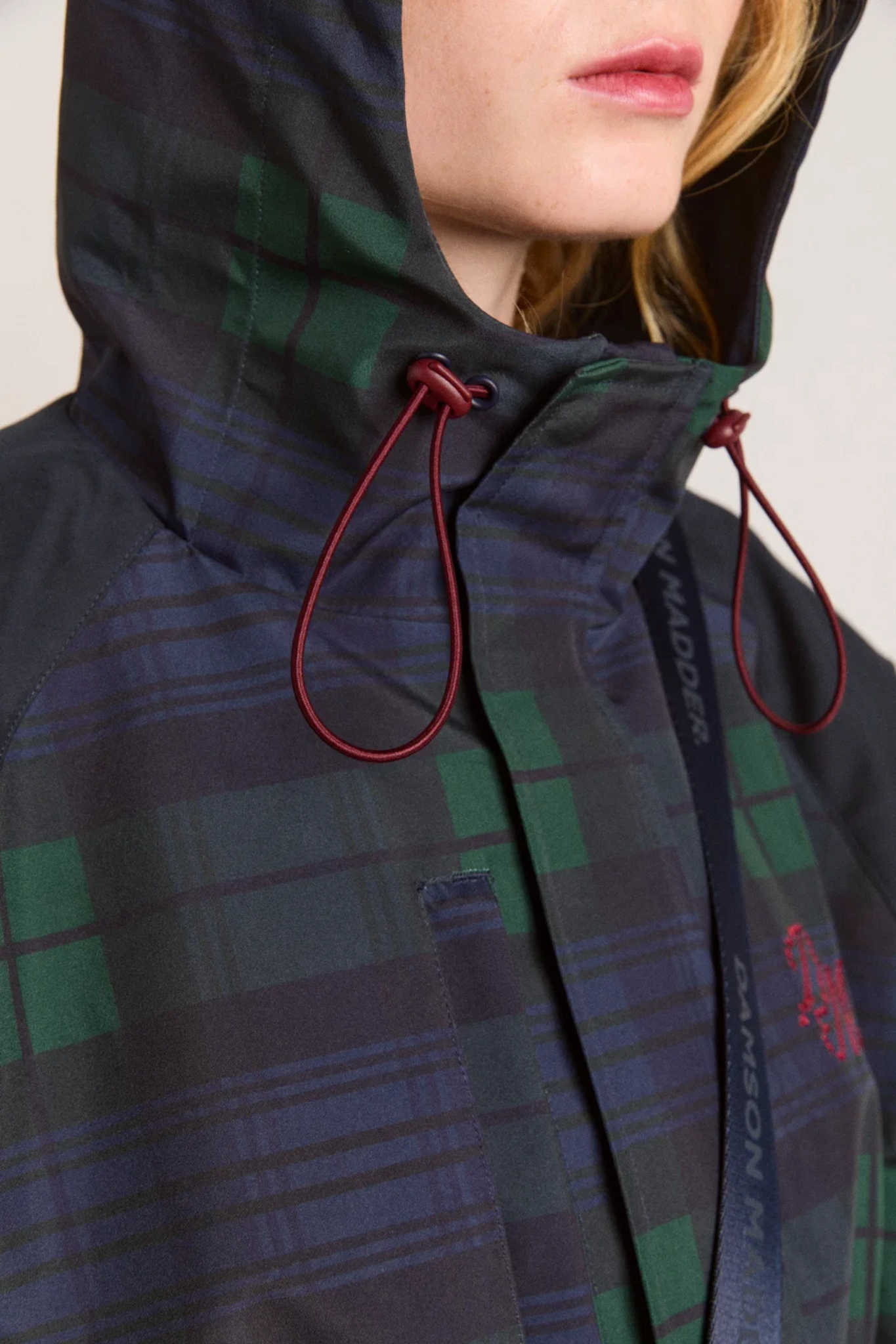 LIU RAINCOAT - NAVY CHECK