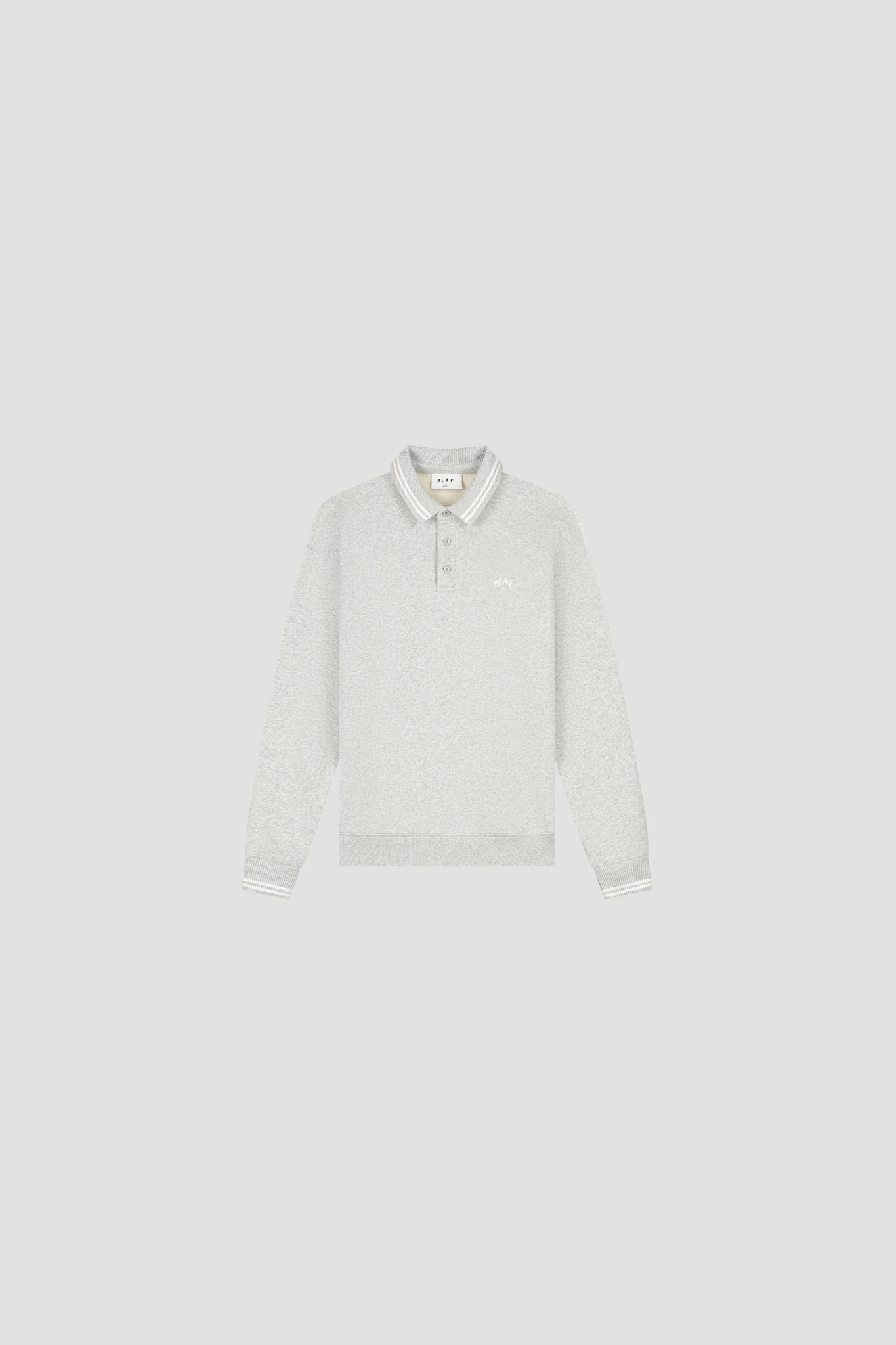 TIPPING DETAIL OVERSIZED POLO - HEATHER GREY