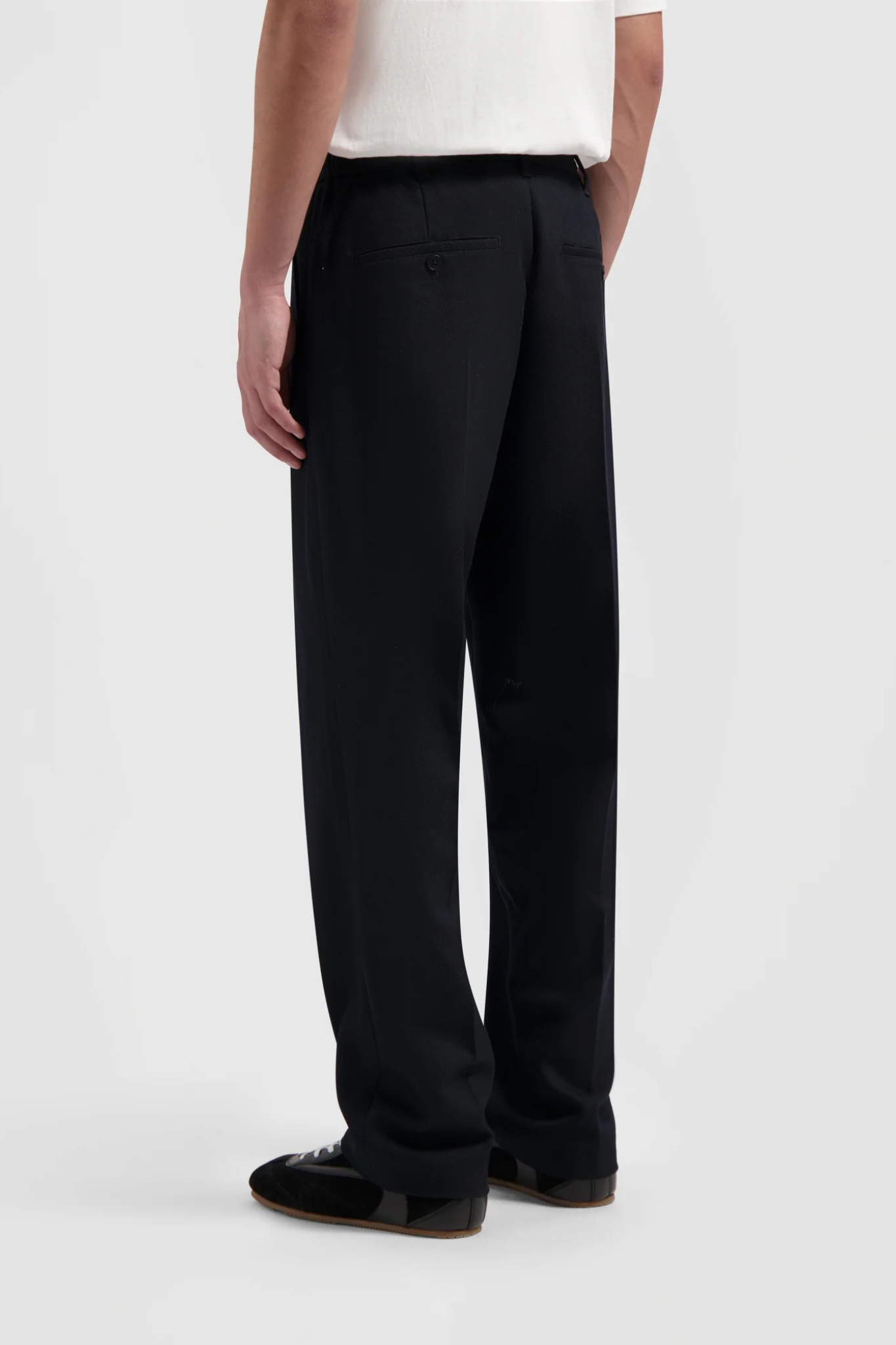 REGULAR TWILL PLEATED PANT - CHARCOAL