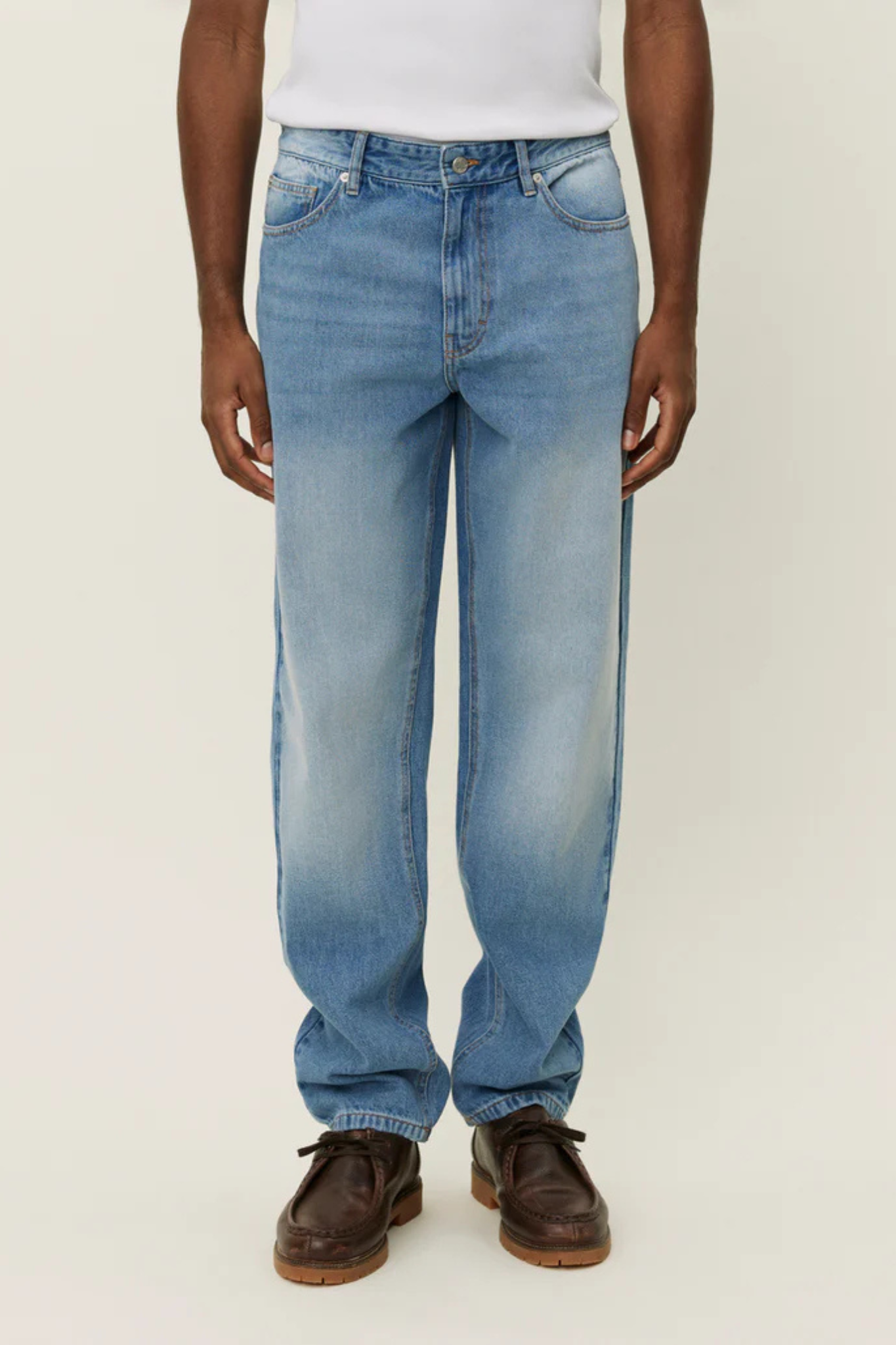 RYDER WASHED DENIM JEANS - LIGHT ICE BLUE WASH