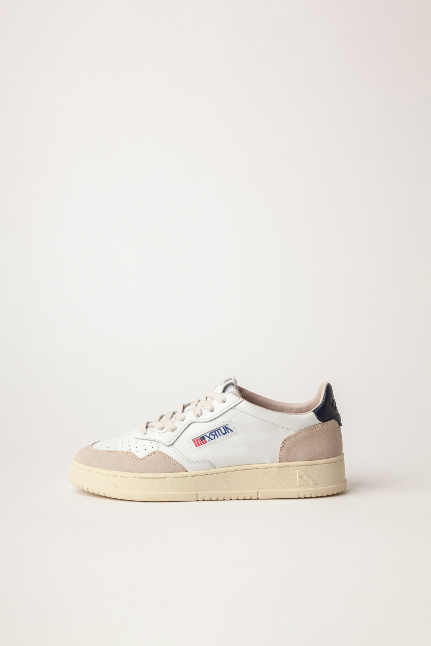 AULM-LS28 - MEDALIST LOW SNEAKERS IN SUEDE AND LEATHER WHITE AND BLUE