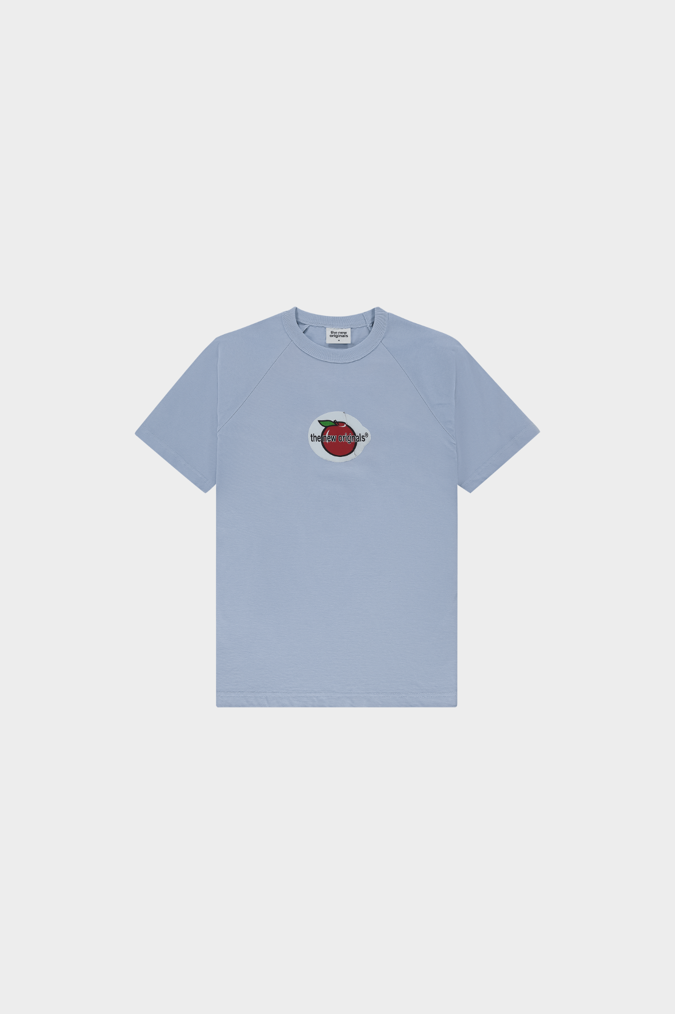 APPLE STICKER RAGLAN T-SHIRT - LUSH BLUE