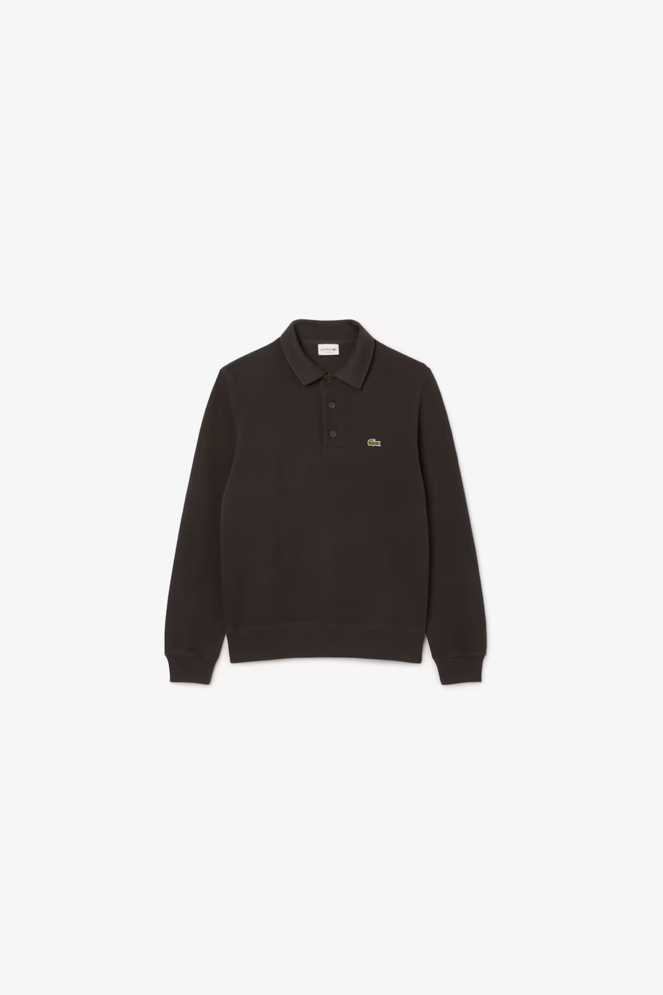 RIBBED WITH POLO COLLAR SWEATSHIRT - BROWN