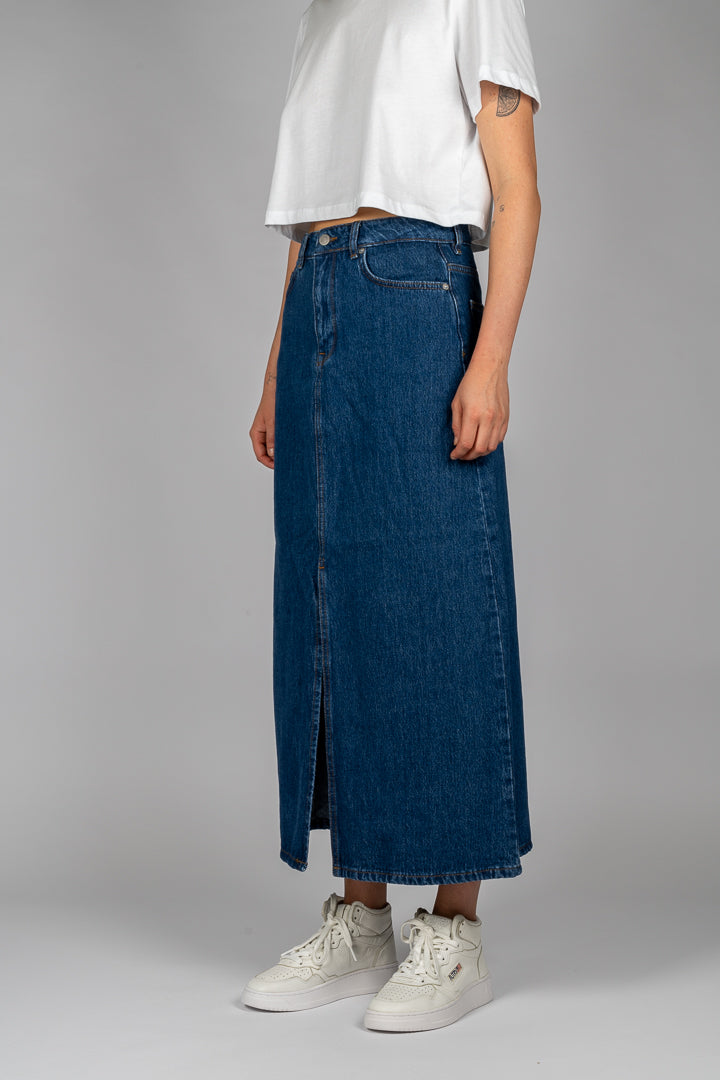 SLFESTHER MID SKIRT - MEDIUM BLUE DENIM