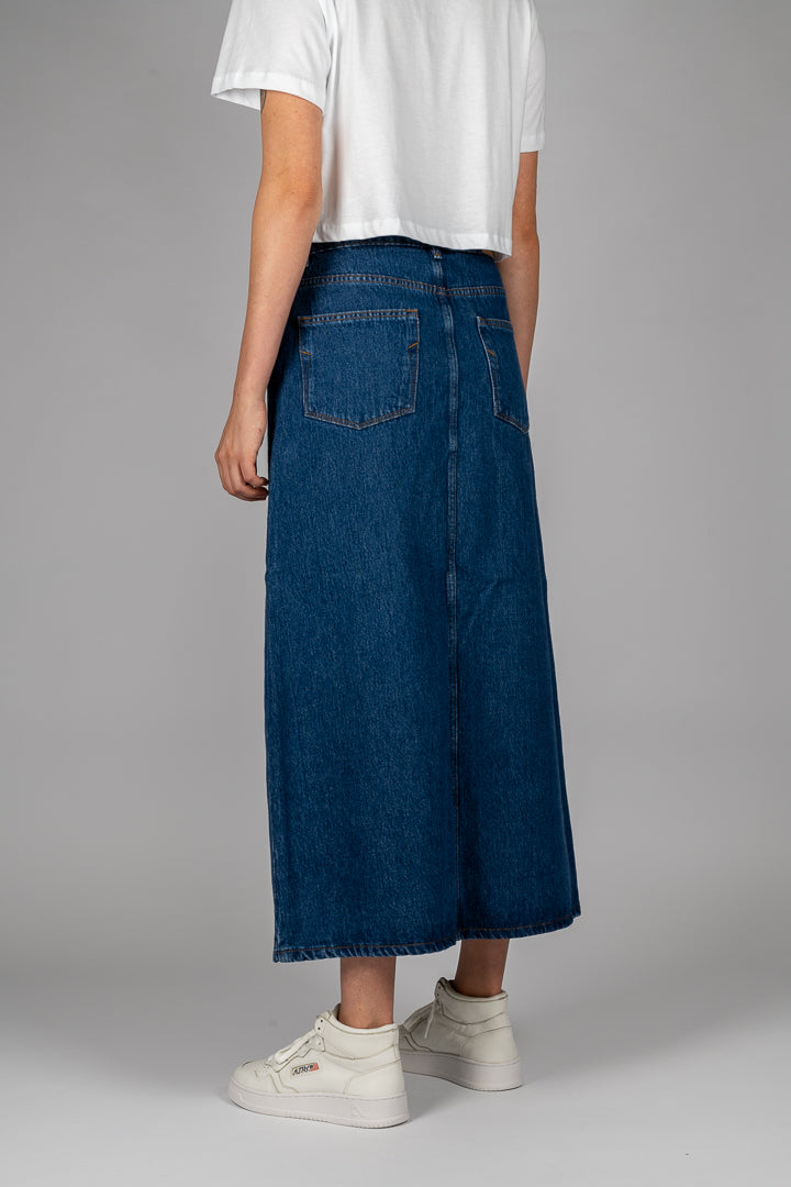 SLFESTHER MID SKIRT - MEDIUM BLUE DENIM