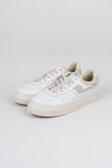 OU -PEARL S-STRIKE LEATHER SNEAKER MEN - WHITE/PUTTY