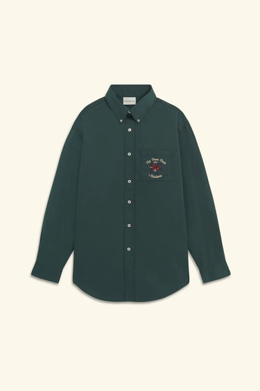 LA CHEMISE SLOGAN FLEURS - DARK GREEN