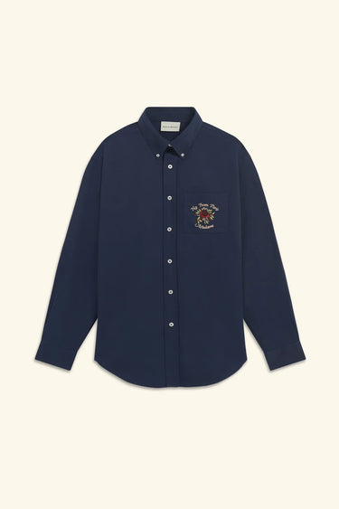 LA CHEMISE SLOGAN FLEURS - NAVY