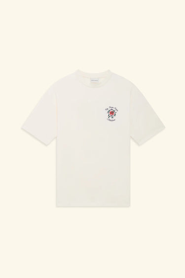 LE T-SHIRT SLOGAN FLEURS - CREAM