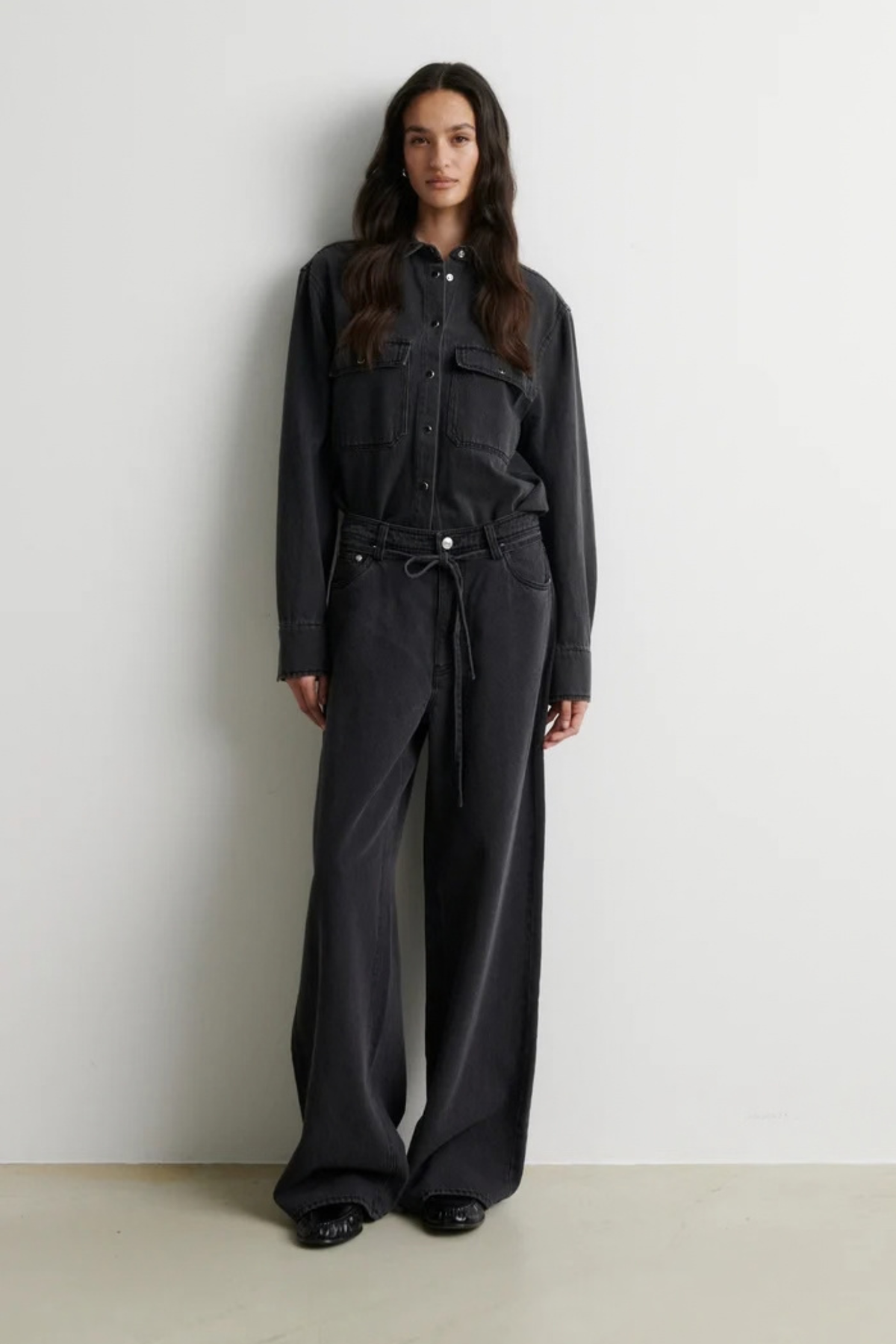IRVANA DENIM SHIRT - PEWTER