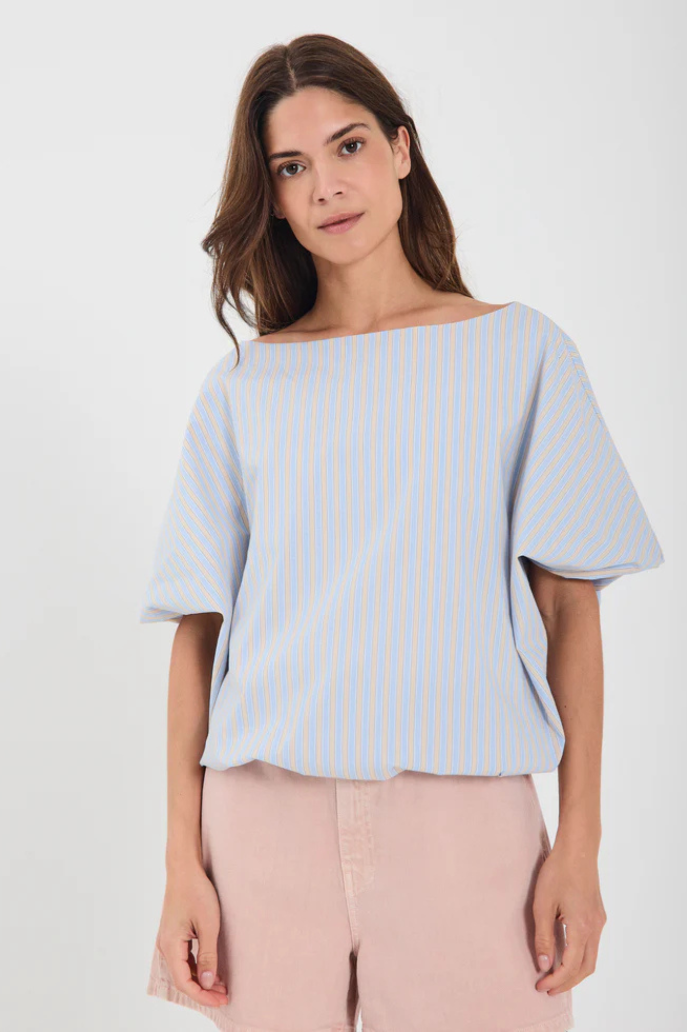 CARLO STRIPED TOP - STRAW