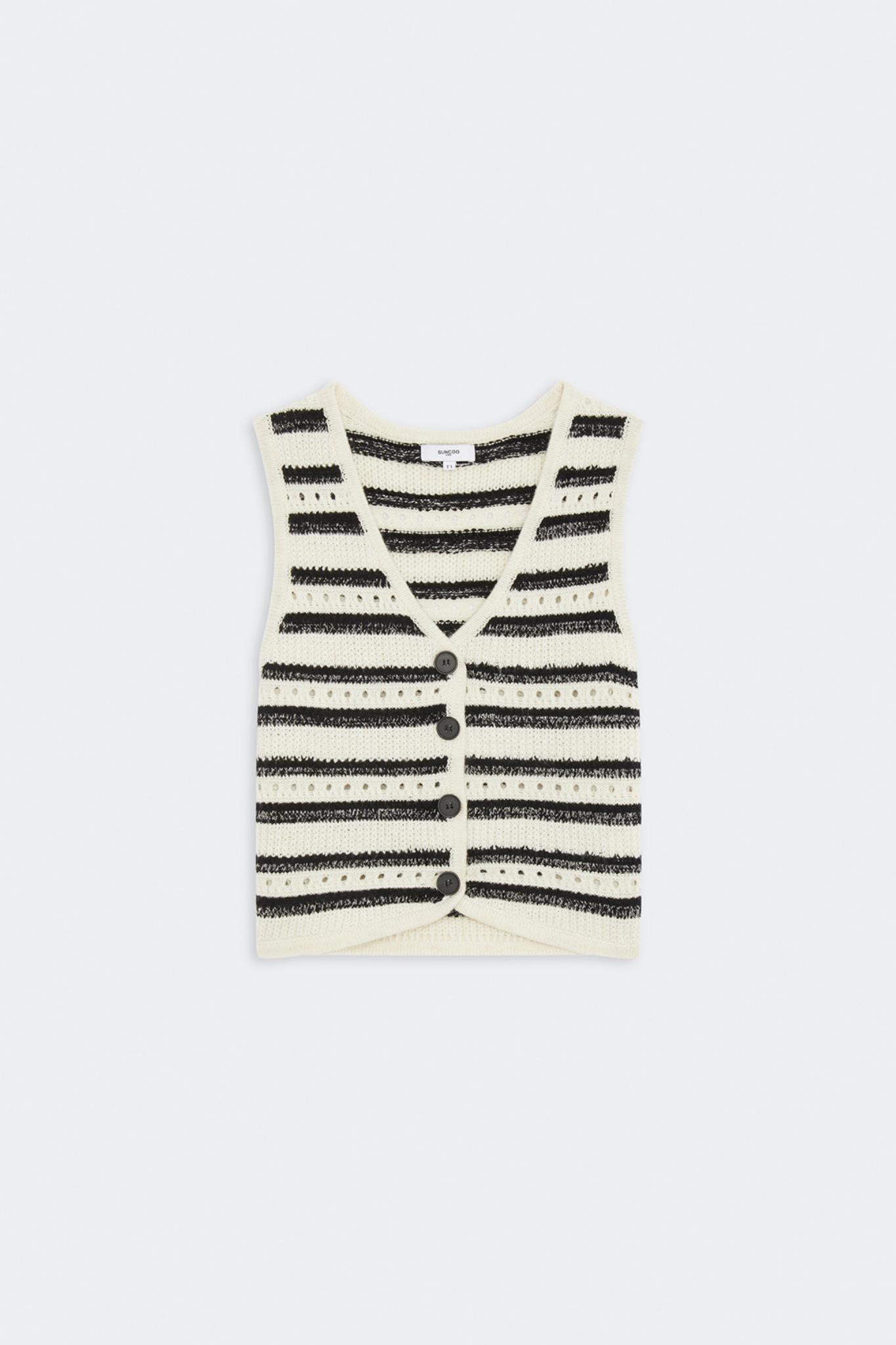 GABINO GILET - WHITE/BLACK