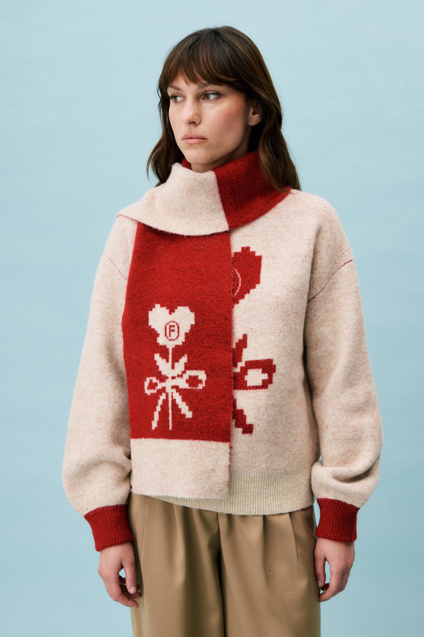 ABELIE SCARF - CREME