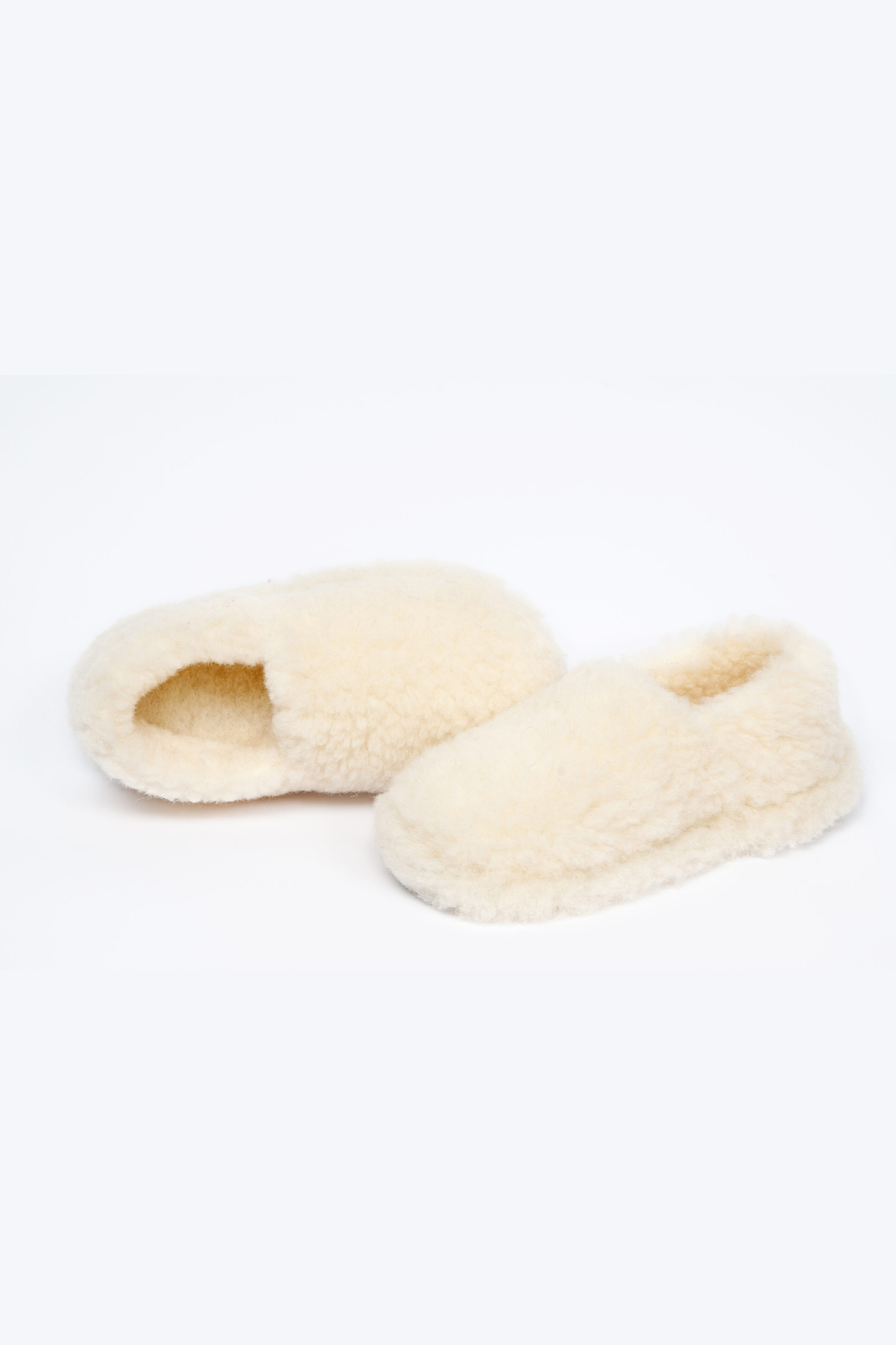 FULL WOOLLEN SLIPPERS - NATURAL