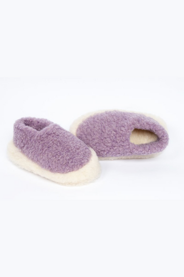 FULL WOOLLEN SLIPPERS - LILAC