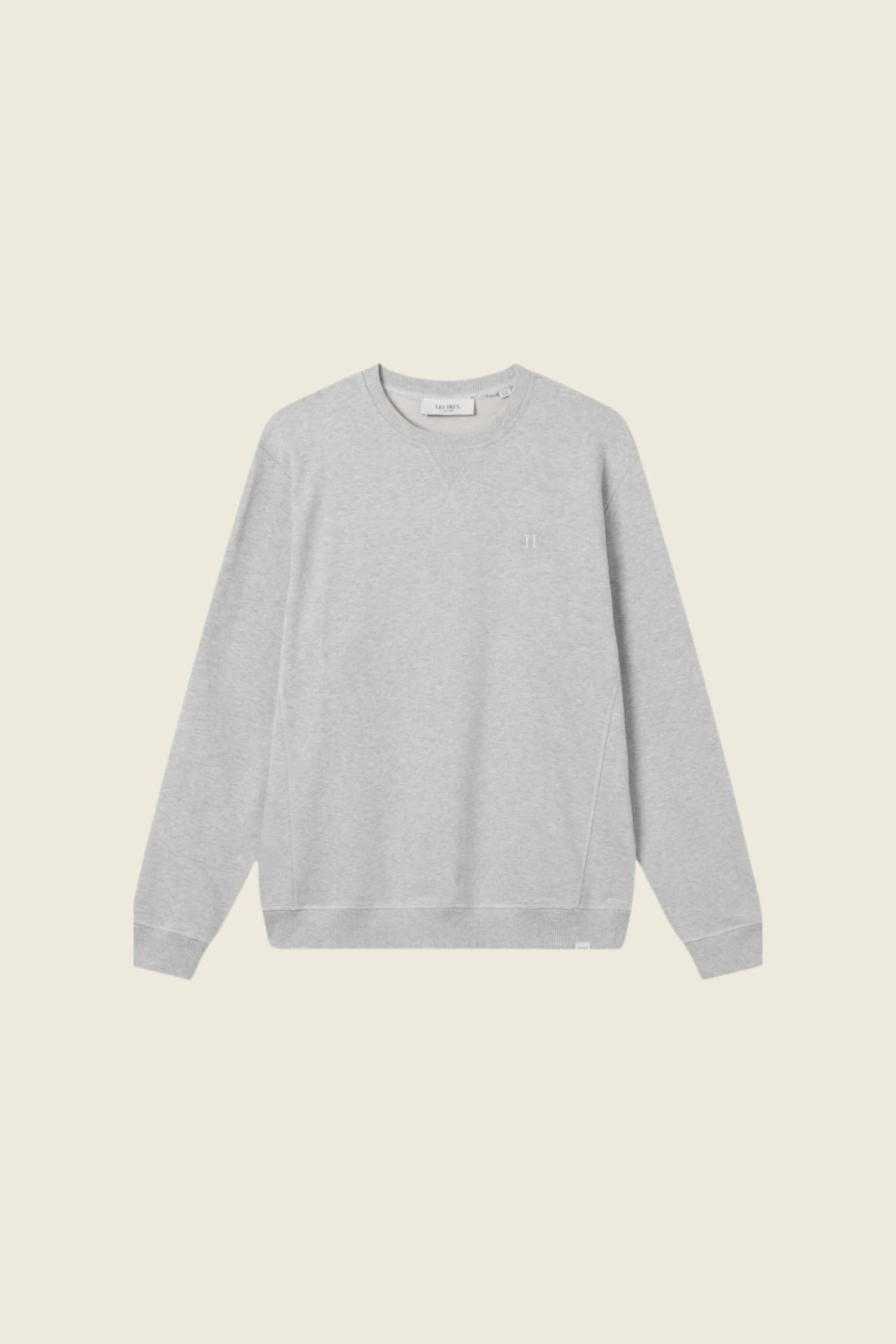 Les Deux norregaard tonal sweatshirt in grey. Front flatlay view