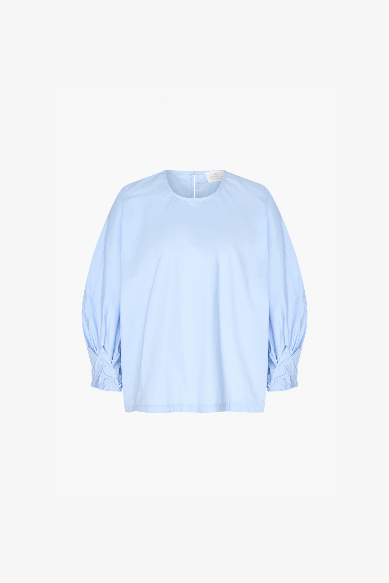 Aimee The Label malou blouse in blue. Front flatlay view