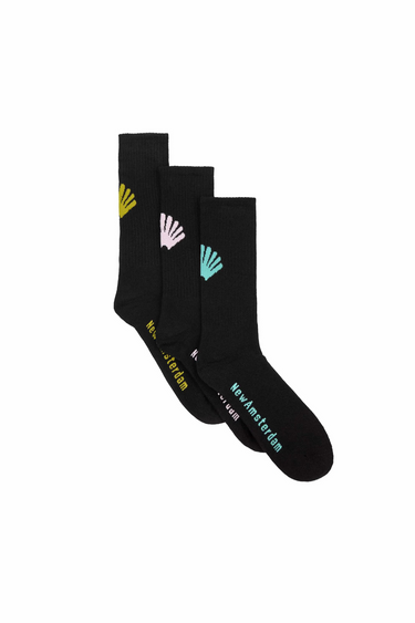 LOGO SOCKS PACK OF 3 - BLACK