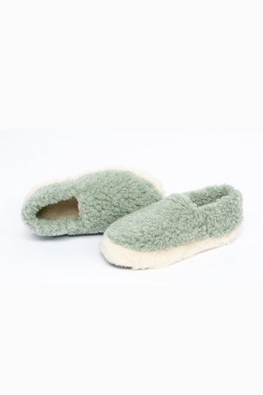 FULL WOOLLEN SLIDES - GREEN