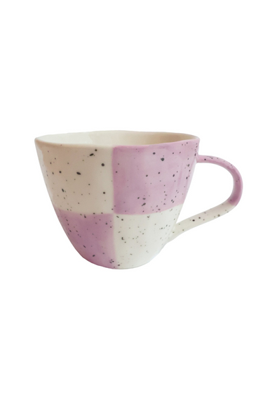 BLOCKED MUG PINK WHITE