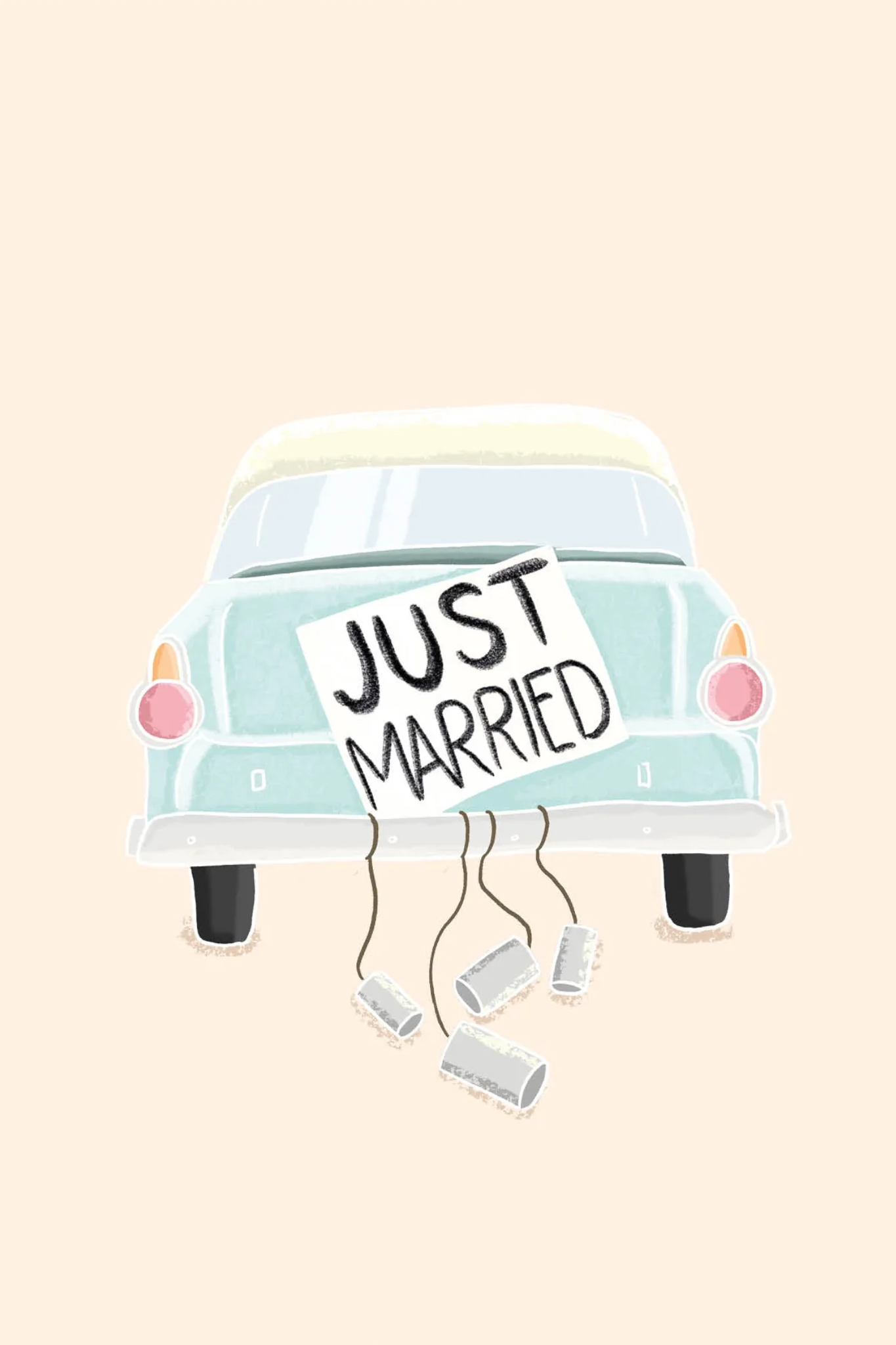 JUST MARRIED - POSTCARD