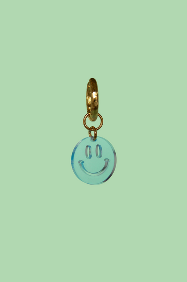 AJ PLEXI HOOP - SMILEY LIGHT BLUE