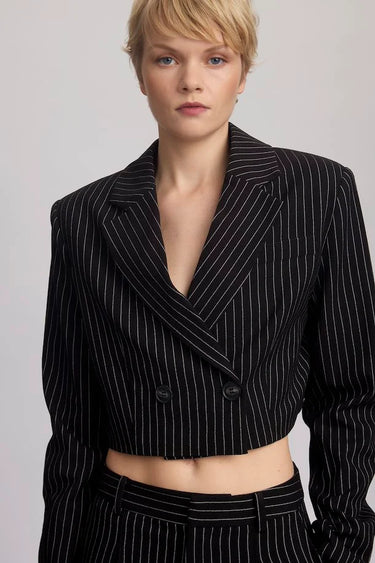 AVANA BLAZER - BLACK PINSTRIPE